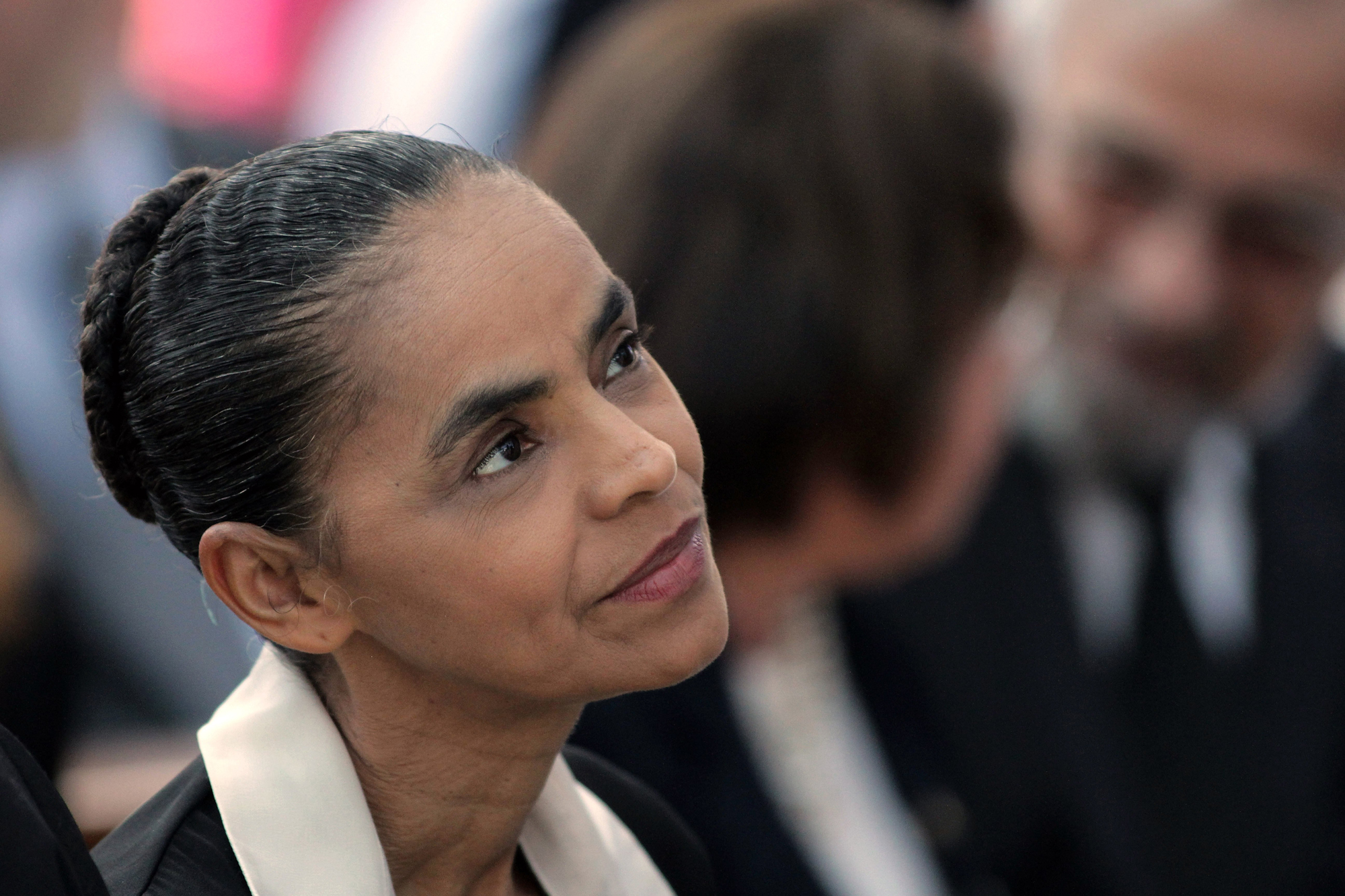 Brazilian Socialist Party presidential candidate Marina Silva attends a Mass for late presidential candidate Eduardo Campos at the Metropolitan Cathedral in Brasilia, Brazil, Aug. 19, 2014.