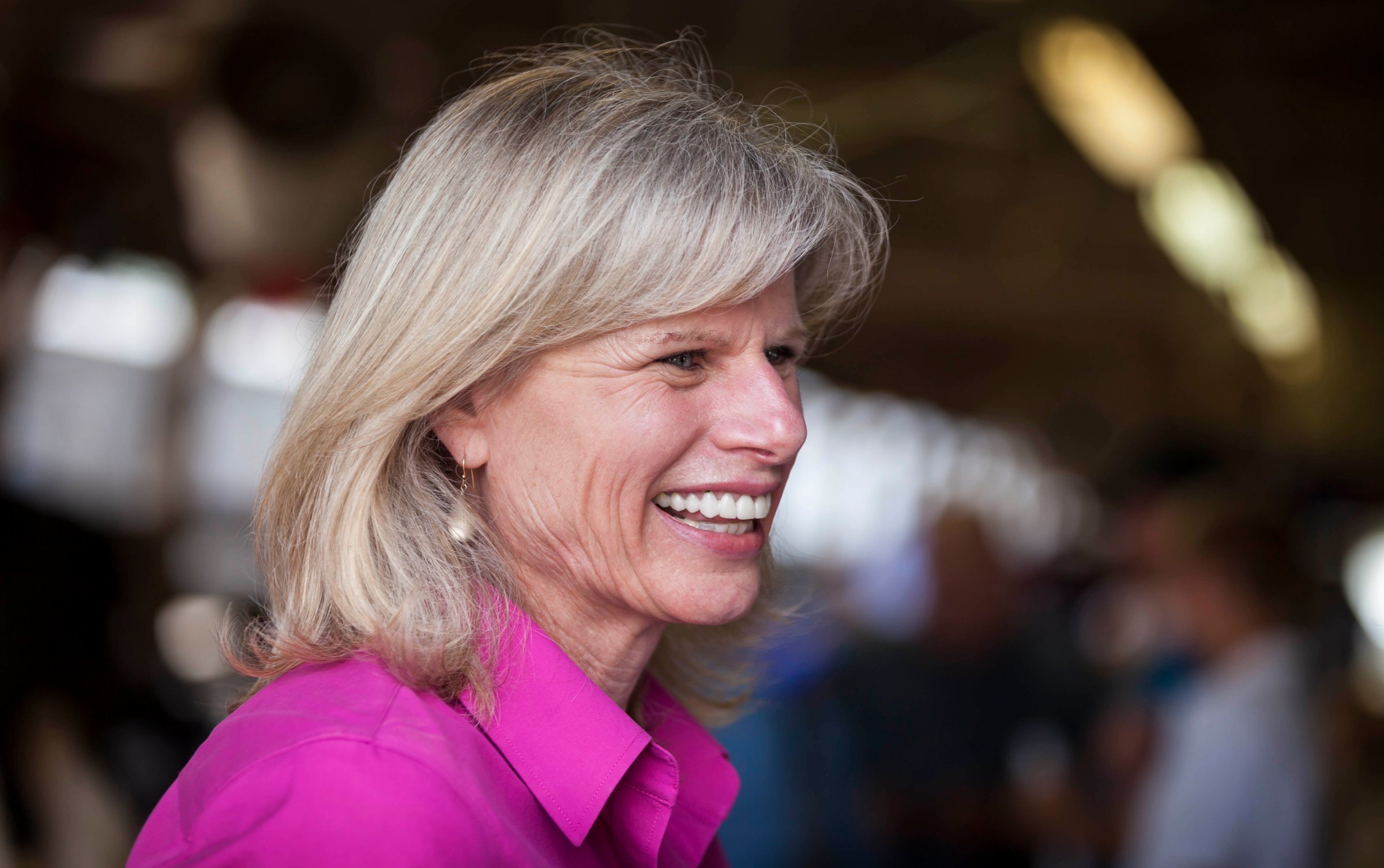 Wisconsin democratic gubernatorial candidate Mary Burke at the Rock County 4-H Fair on July 24, 2014, in Janesville, Wis.