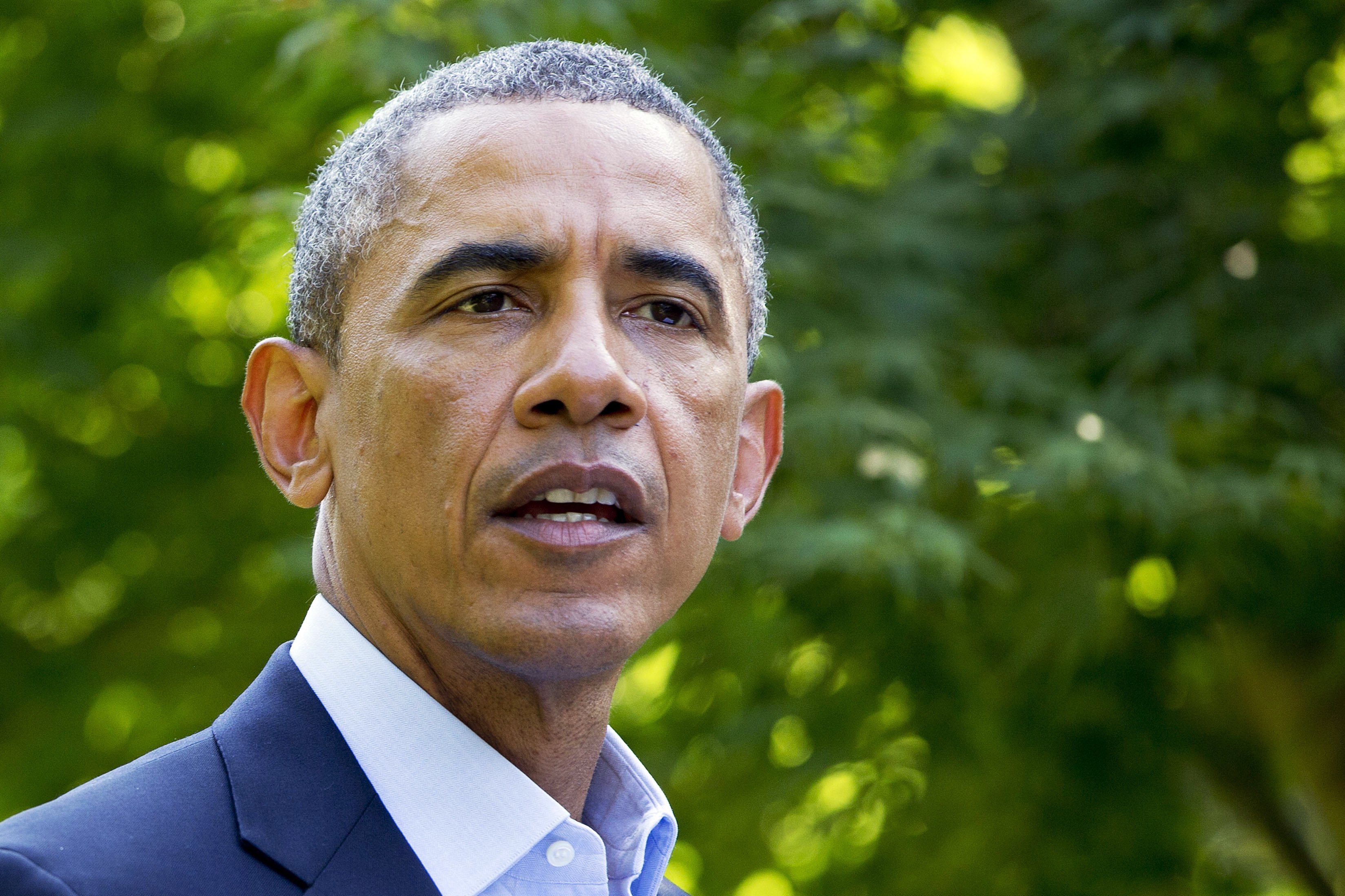 Barack ObPresident Barack Obama speaks on Aug. 11, 2014, in Chilmark, Mass., during his family vacation on the island of Martha's Vineyard.  ama
