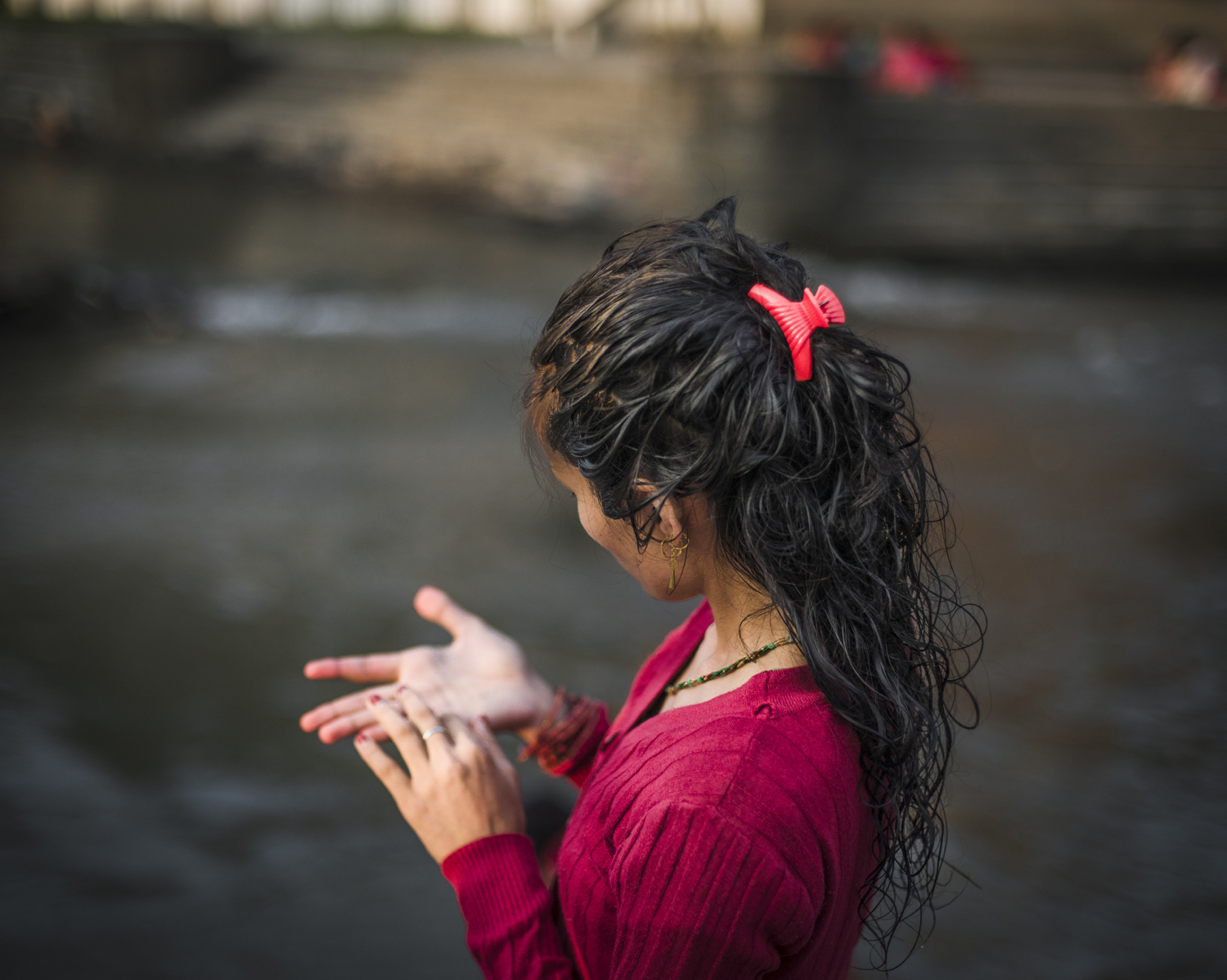 Menstruation is considered dirty, and a menstruating girl or woman is a powerful, polluting thing. A thing to be feared and shunned. A woman at the annual Rishi Panchami festival, Kathmandu.