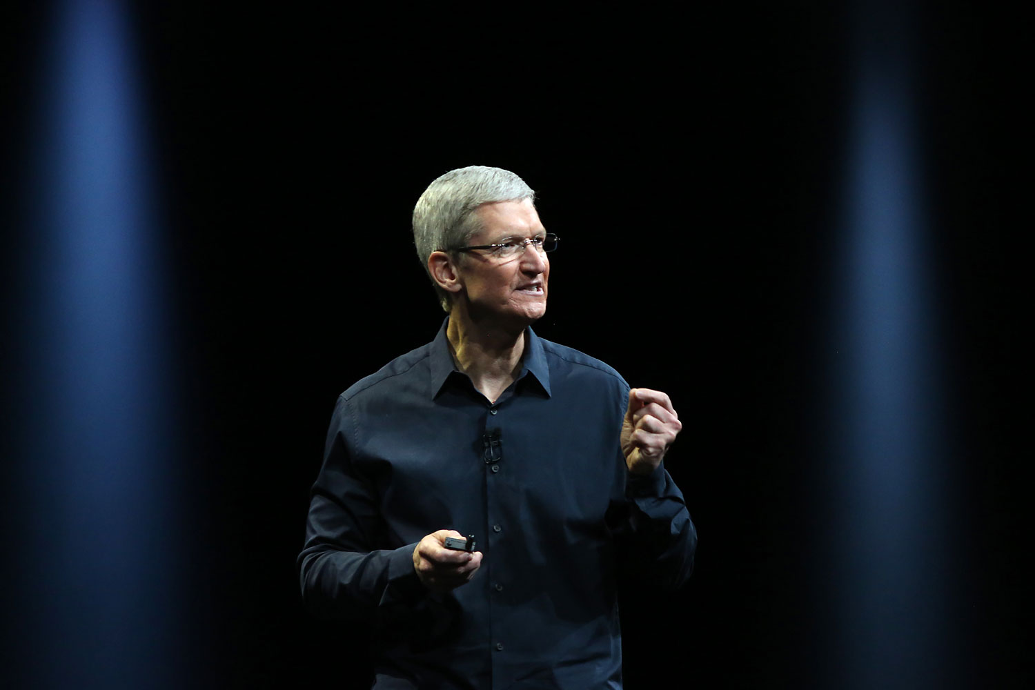 Apple CEO Tim Cook delivers his keynote address at the World Wide developers conference in San Francisco, June 2, 2014. (Robert Galbraith—Reuters)