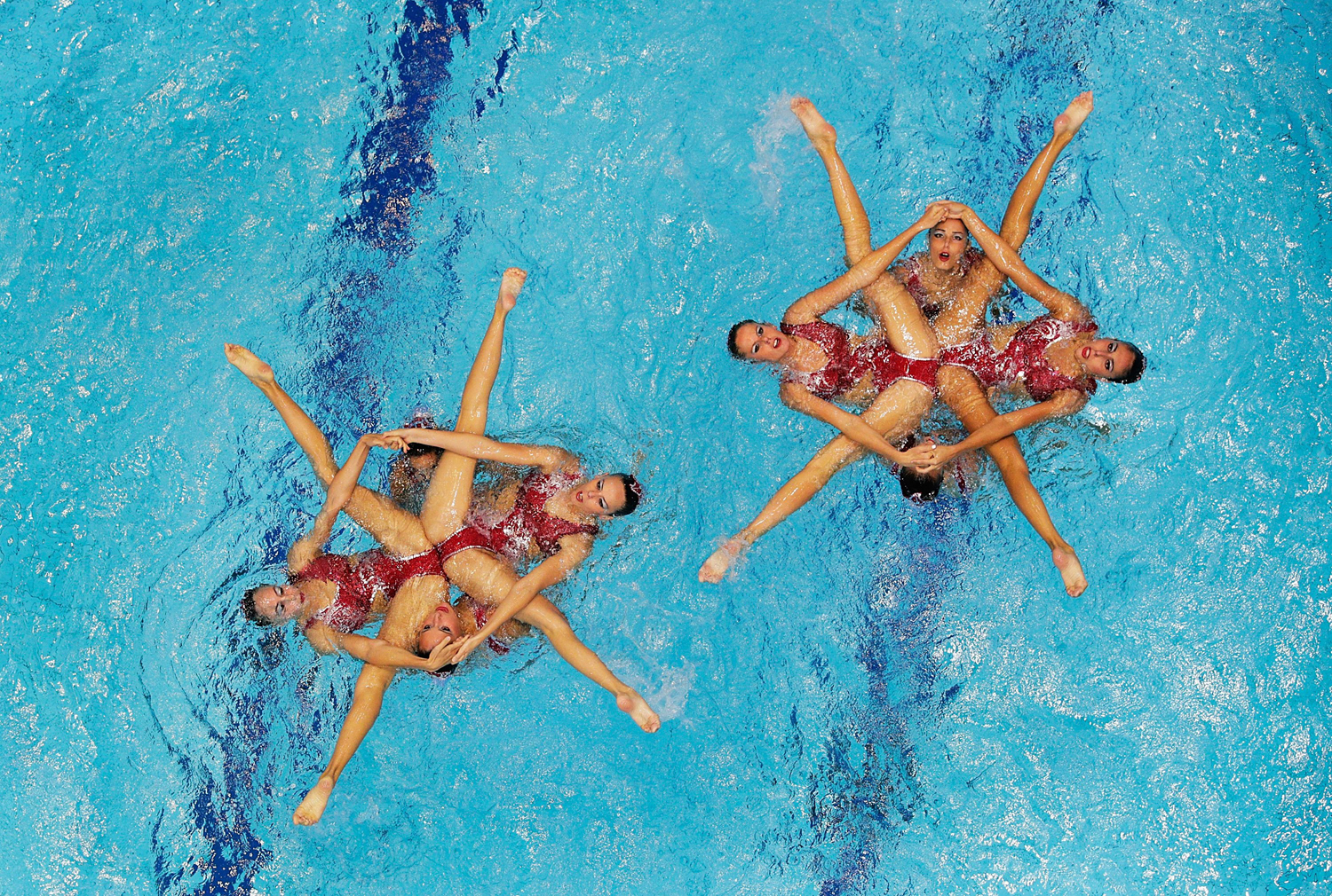 Aug. 14, 2014. Spain perform during the Womens Synchronised Swimming Free Routine at Europa-Sportpark in Berlin, Germany.
