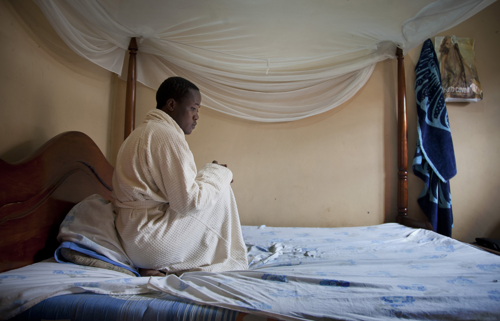A Ugandan homosexual photographed in a safe-house at an undisclosed location in Uganda, in March 2014. (AP)