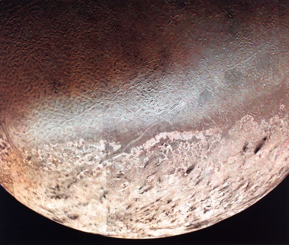Neptune's largest satellite Triton taken from the Voyager 2