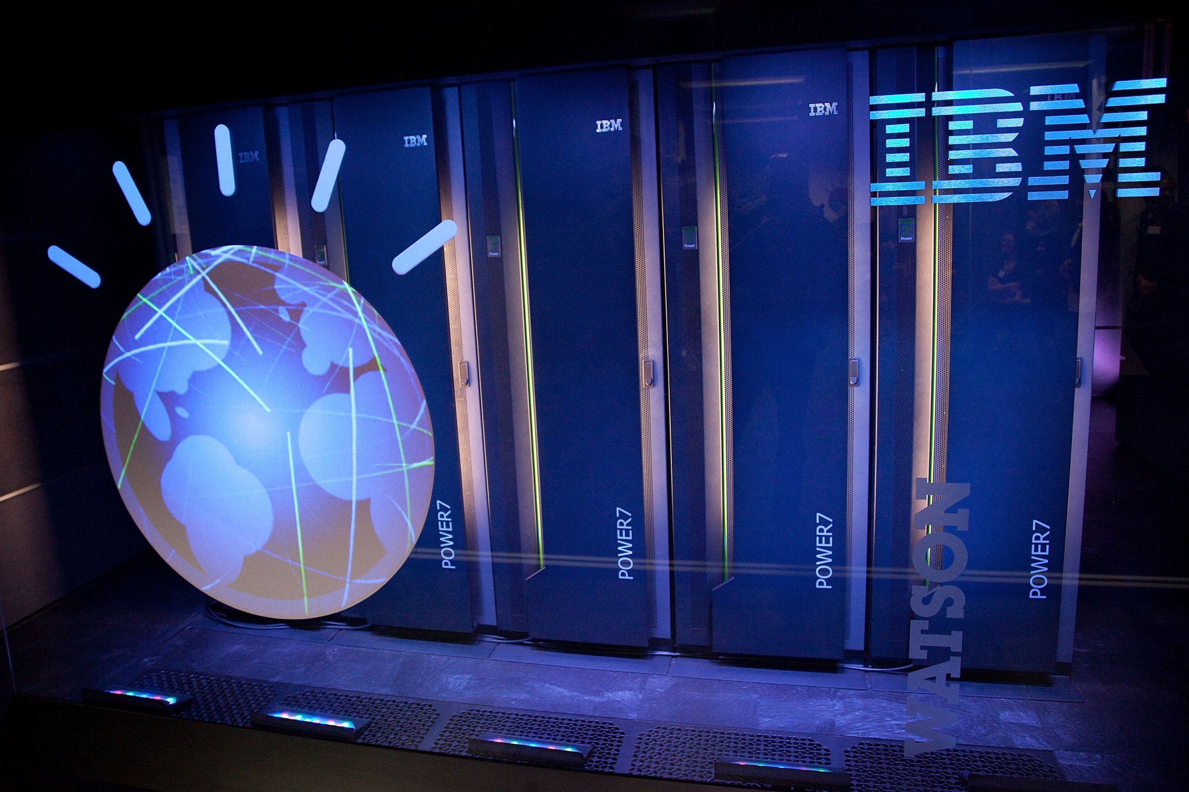A general view of IBM's 'Watson' computing system at a press conference at the IBM T.J. Watson Research Center on January 13, 2011 in Yorktown Heights, New York.