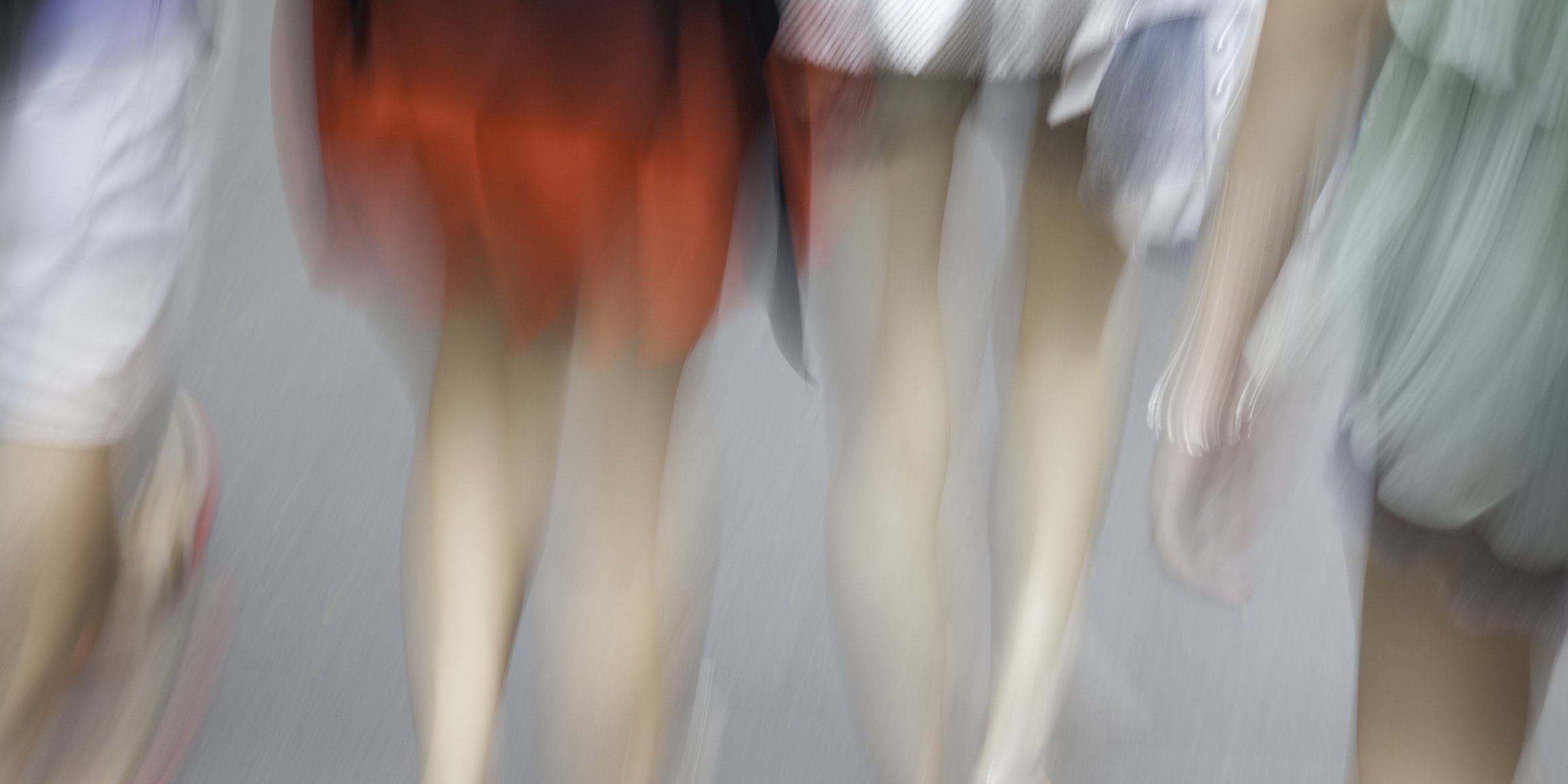 People walking, blurred motion