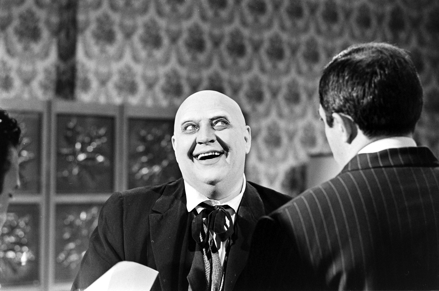 John Astin with an actor auditioning for the role of Uncle Fester, 1964.