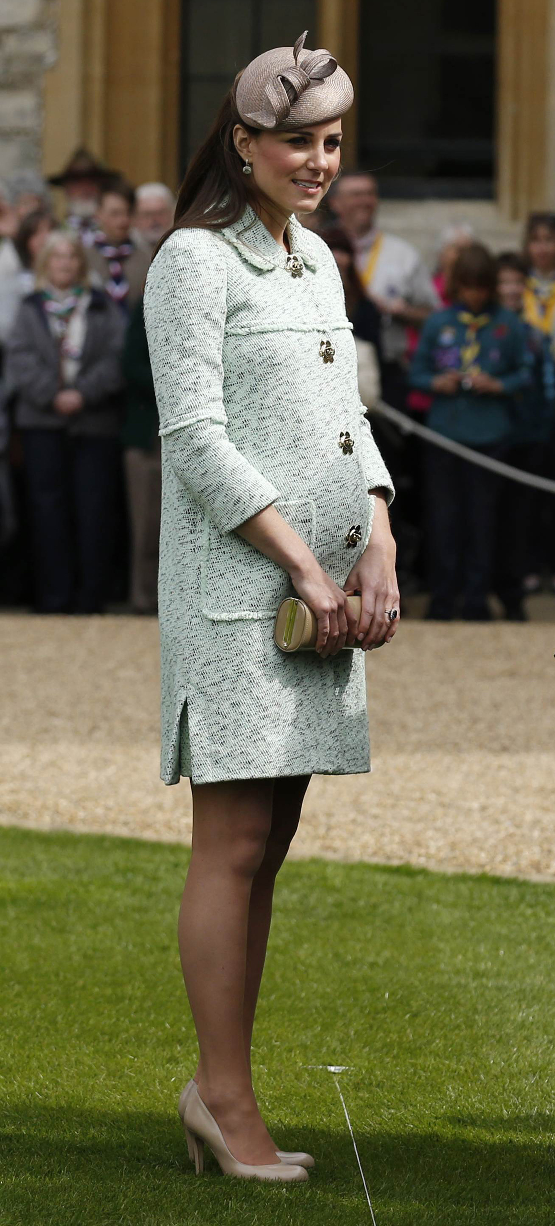Catherine, Duchess of Cambridge during the National Review of Queen's Scouts at Windsor Castle in Berkshire on April 21, 2013.