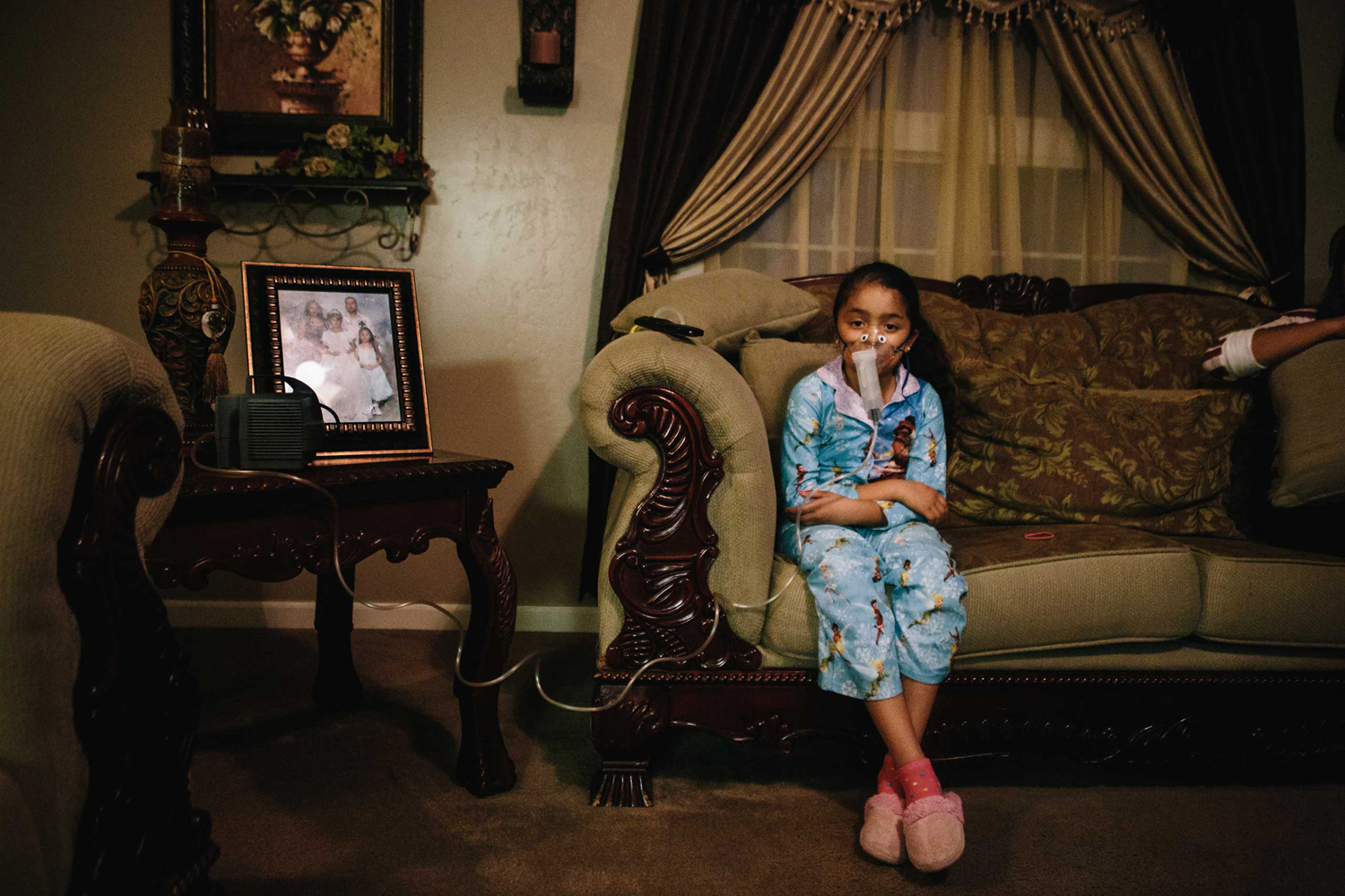 Yareli Gonzalez, 7, suffers from asthma and receives two nebulizer treatments per day, indefinitely. Gonzalez lives in Shafter, a rural farming town in Kern County, Calif. Kern County sits at the southern end of the San Joaquin Valley, an area known for having the worst air in the nation due to dust, smog and high levels of ozone.