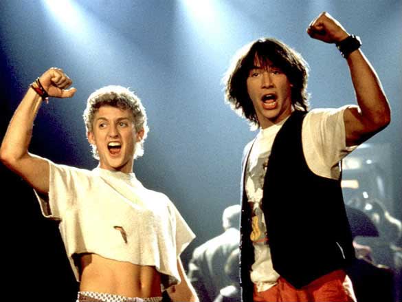 Alex Winter, Keanu Reeves, in the original <em>Bill &amp; Ted's Excellent Adventure</em>, 1989 (Orion)