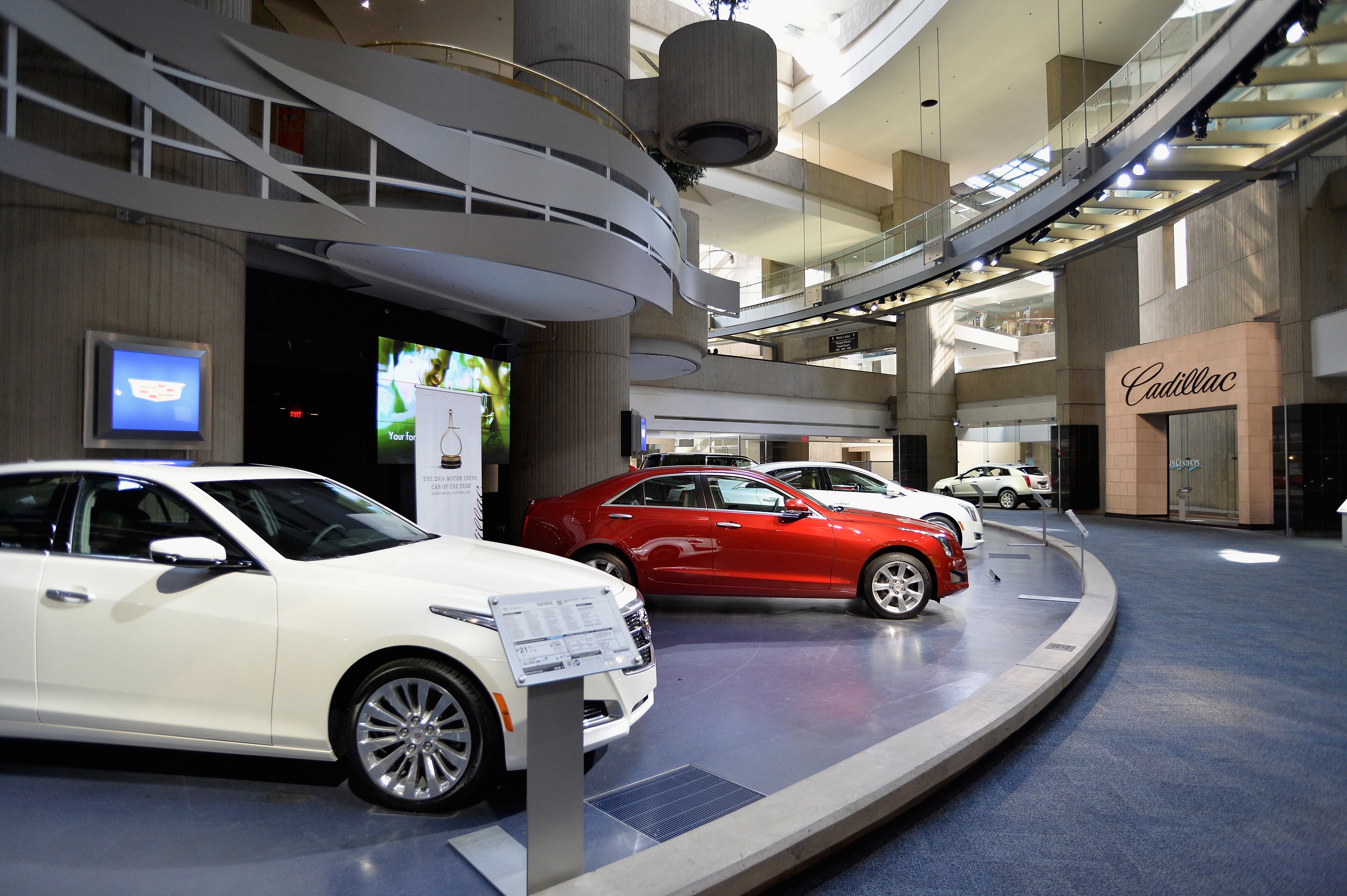 A general view of the Cadillac showroom in the General Motors Renaissance Center on August 14, 2014 in Detroit, Michigan. (Paul Marotta—Getty Images)