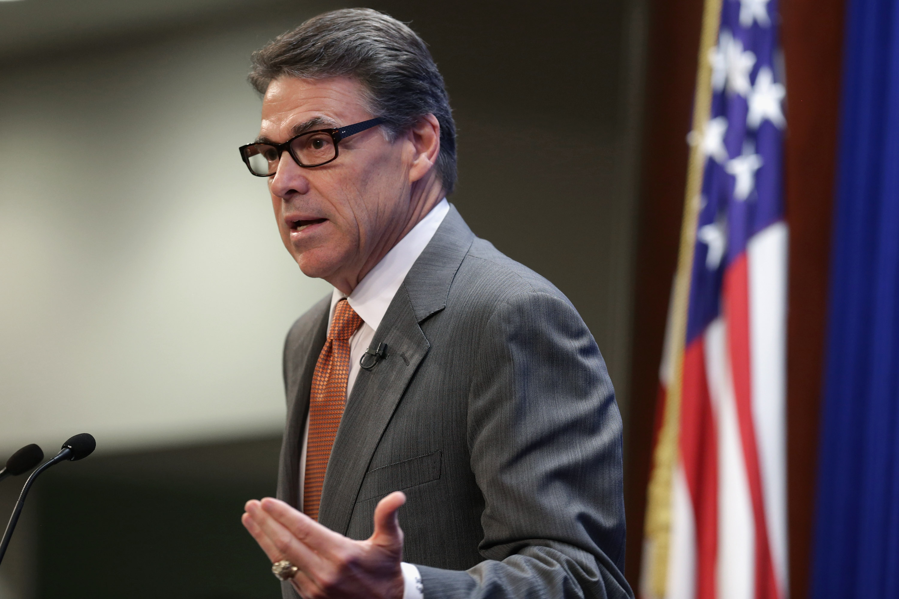 Texas Governor Rick Perry delivers remarks about immigration at The Heritage Foundation August 21, 2014 in Washington, DC. (Chip Somodevilla—Getty Images)