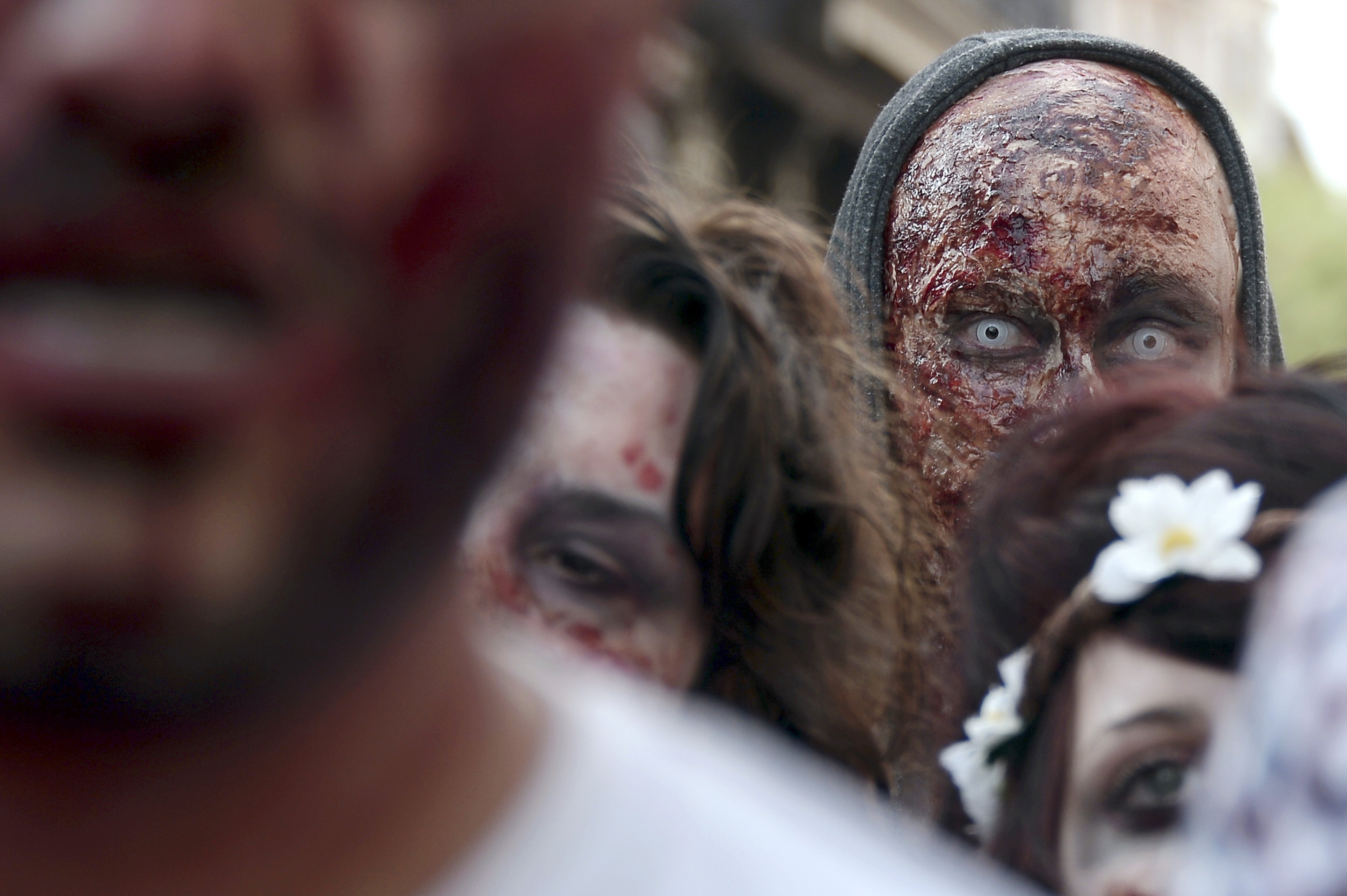 People dressed as zombies take part in the Zombie Walk event on Sept. 13, 2014, in the eastern French city of Strasbourg (Frederick Florin—AFP/Getty)
