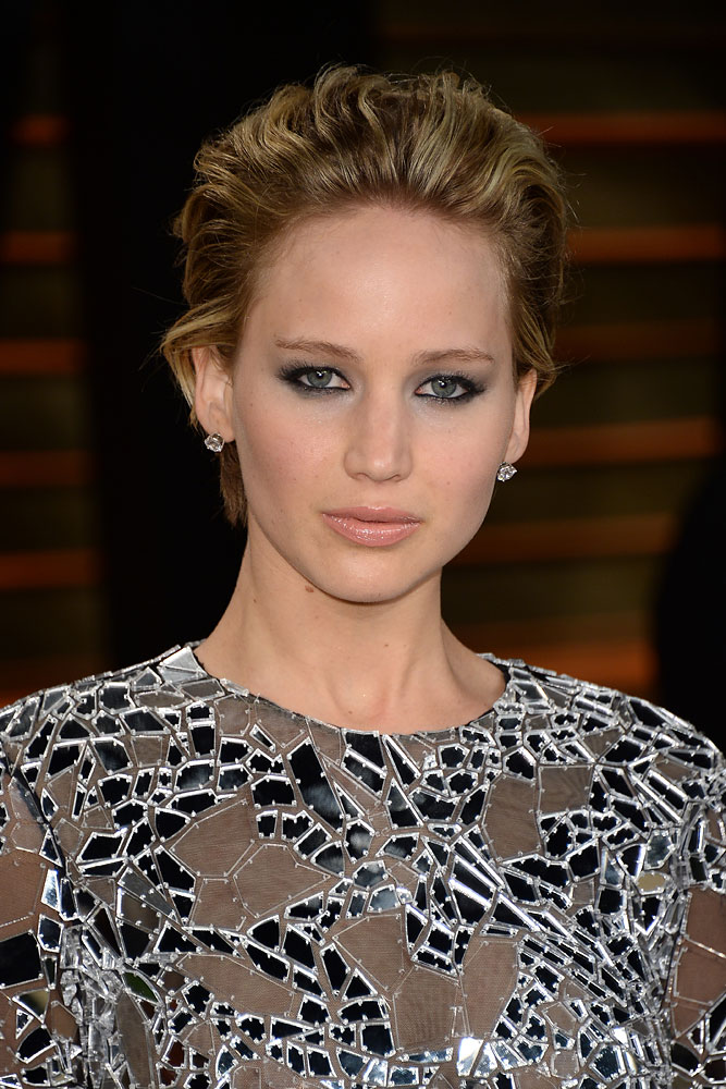 Jennifer Lawrence arrives at the 2014 Vanity Fair Oscar Party on March 2, 2014 in West Hollywood, Calif. (Venturelli—Getty Images)
