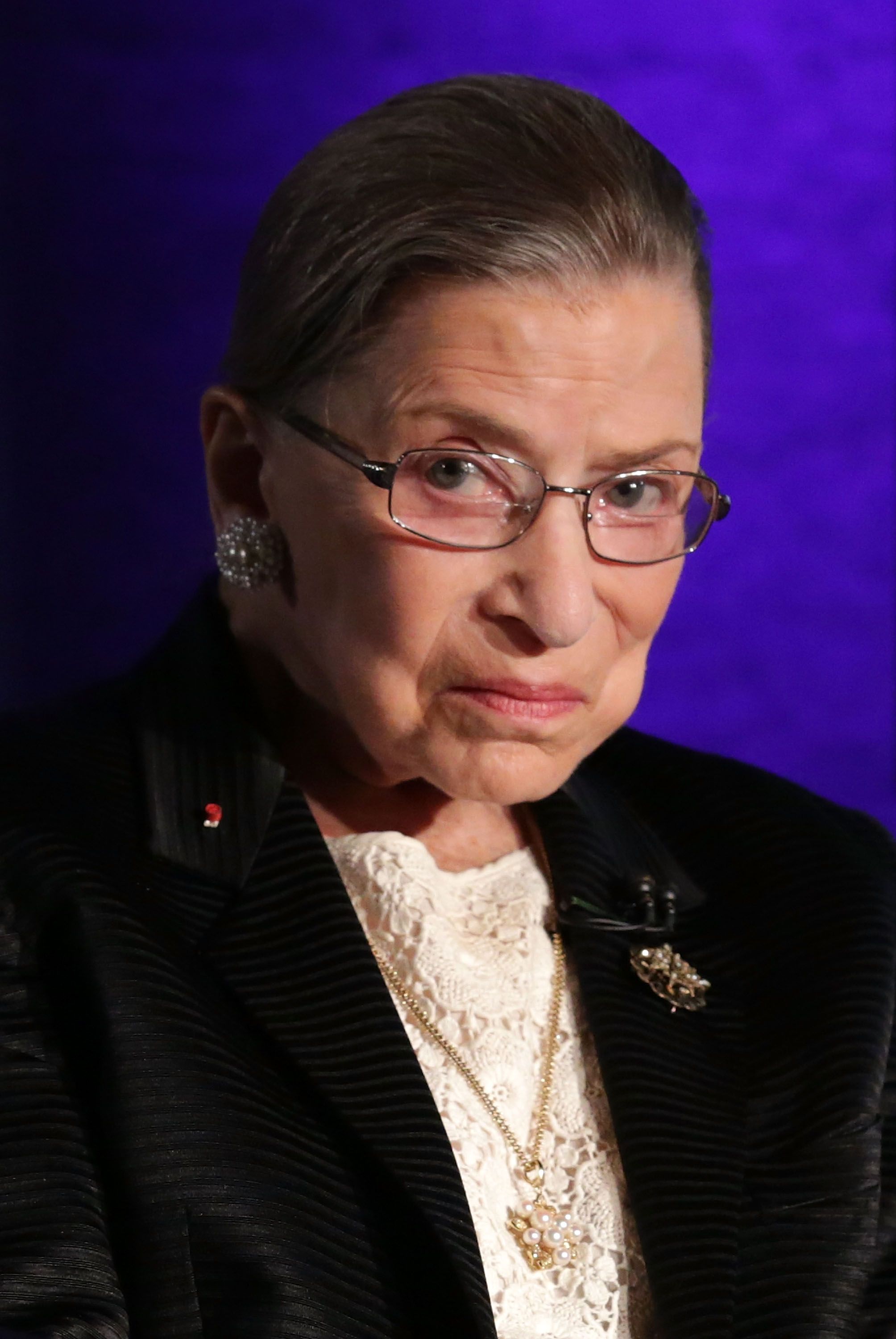 Supreme Court Justice Ruth Bader Ginsburg waits for the beginning of the taping of "The Kalb Report" April 17, 2014 at the National Press Club in Washington, DC. (Alex Wong&amp;mdash;Getty Images)