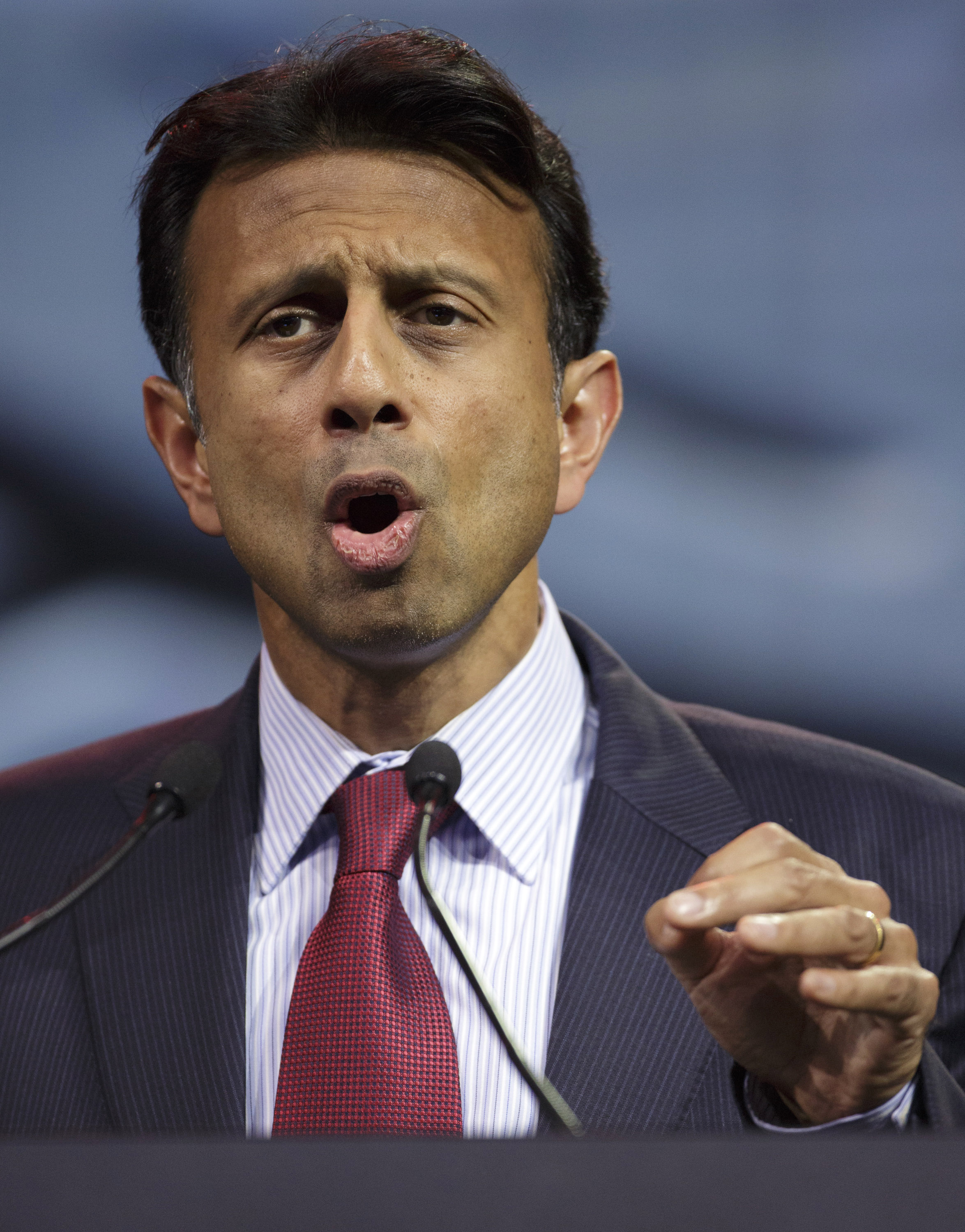 Louisiana Governor Bobby Jindal speaks during the National Rifle Association Annual Meeting Leadership Forum on April 25, 2014 in Indianapolis, Indiana. (John Gress&mdash;Getty Images)