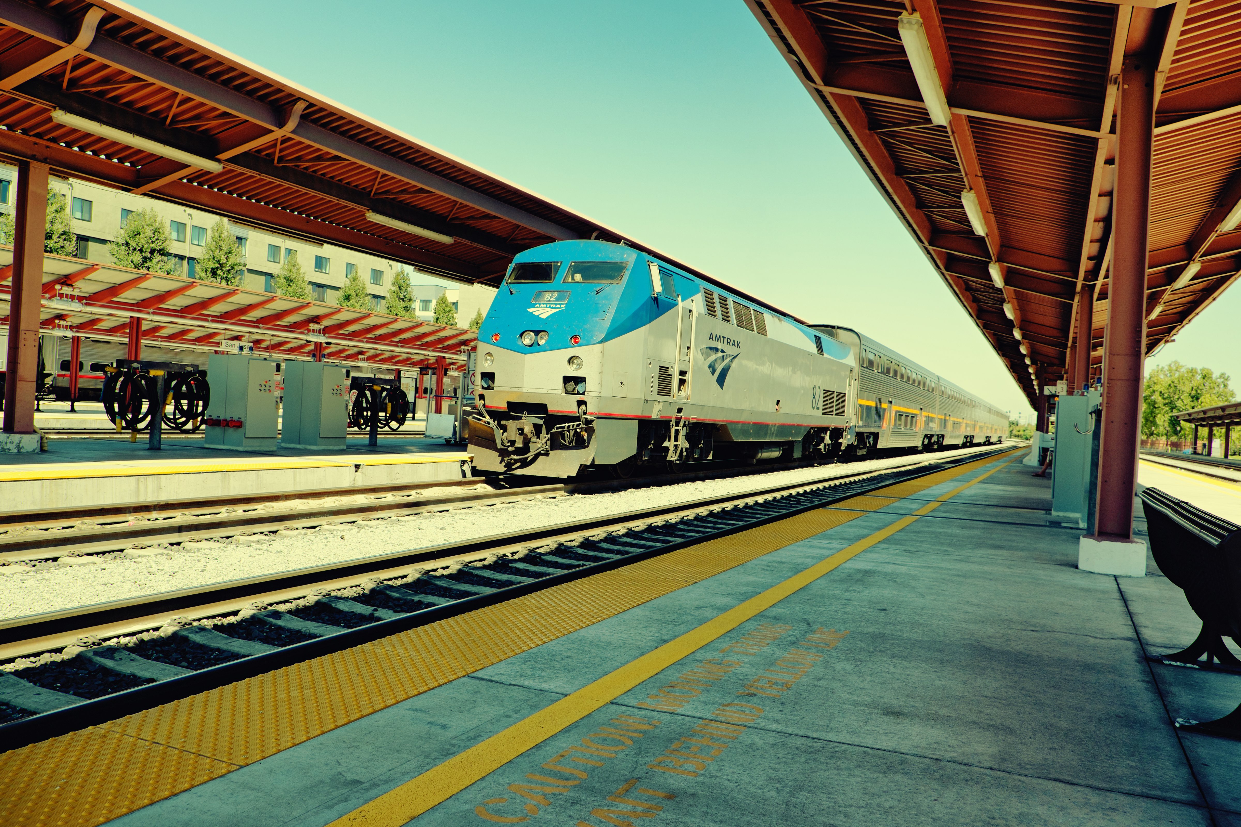 Amtrak train arriving at  San Jose Diridon Station. (Pamela N. Martin—Moment Editorial/Getty Images)