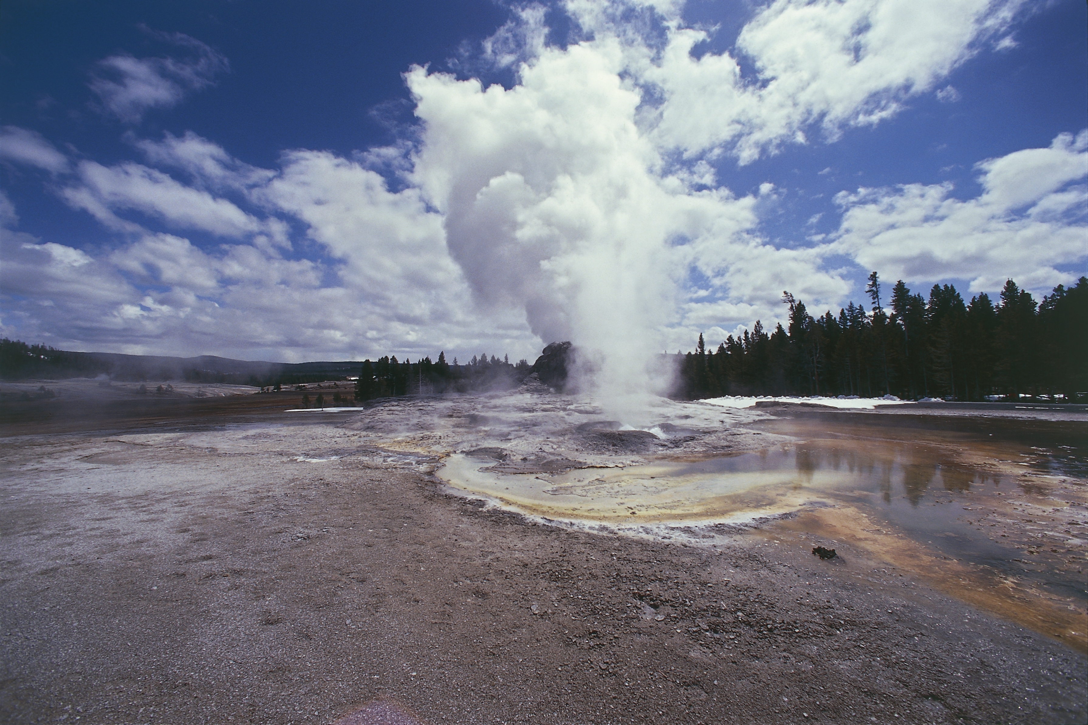 USA, Wyoming, Yellowstone National Park (UNESCO World Heritage List, 1976). Region of geysers, Castle Geyser