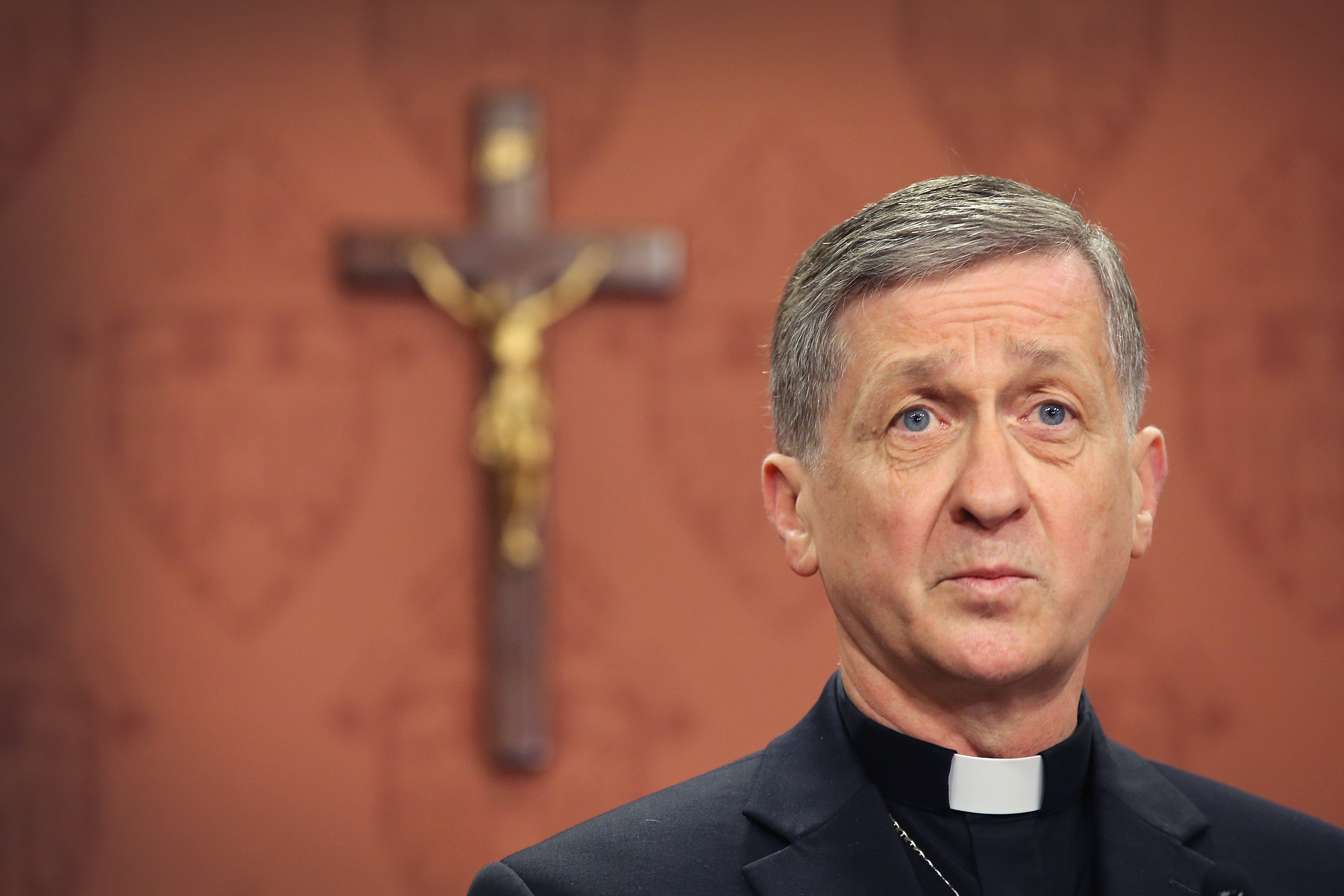 Archbishop-Elect Blase Cupich speaks to the press on September 20, 2014 in Chicago, Illinois. Cupich, who served as bishop in Spokane, Washington, will succeed Chicago's Francis Cardinal George, who has been fighting a long battle with cancer, to become the 9th archbishop of Chicago. This is the first time in the history of the Chicago Archdiocese that a new leader has been appointed while the former is still alive. (Scott Olson&mdash;Getty Images)