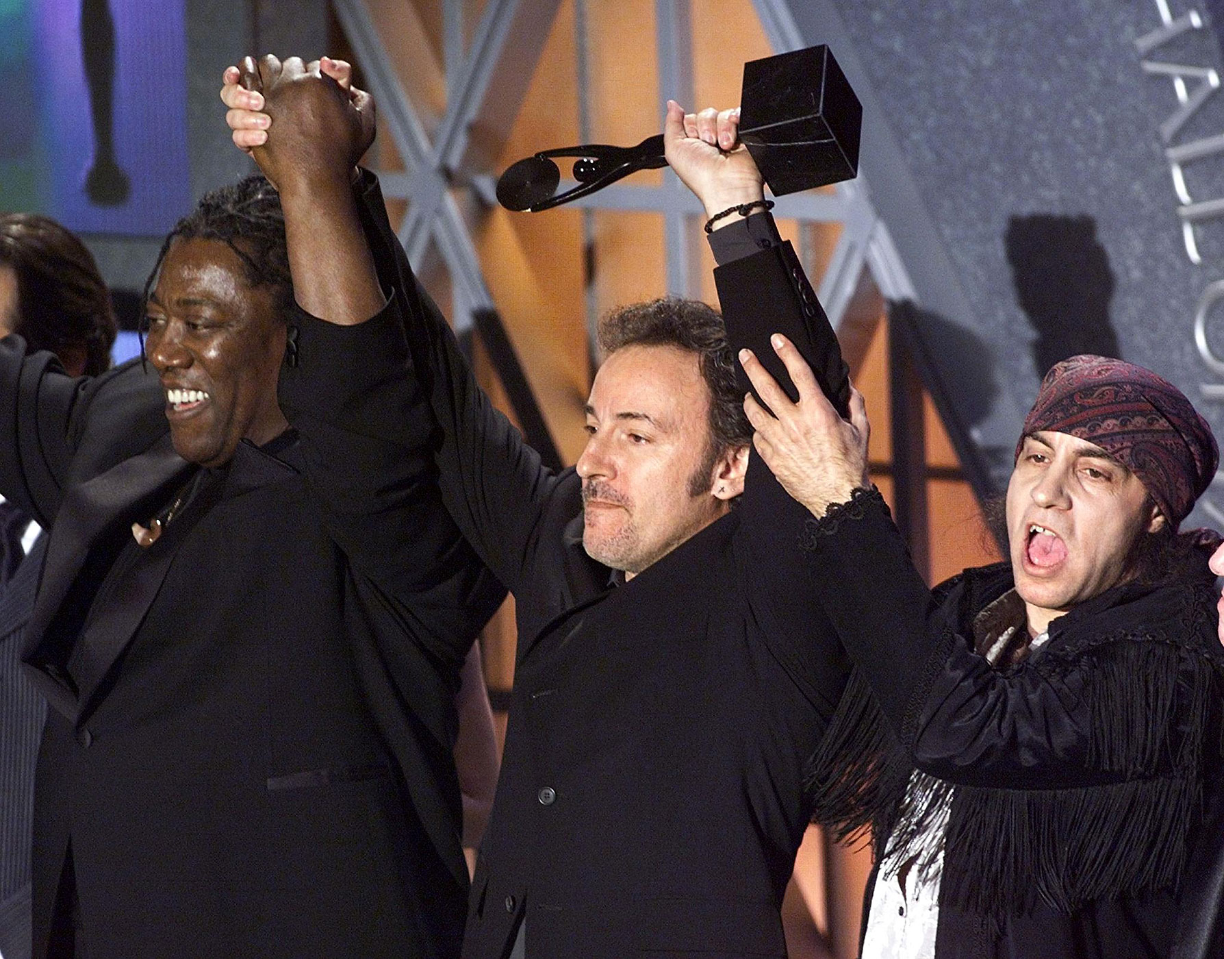 1999: 
                              Springsteen was inducted into Rock and Roll Hall of Fame by U2 frontman Bono, “They call him the Boss,” said Bono. “He’s not the boss. He works for us. More than a boss, he’s the owner, because more than anyone else, Bruce Springsteen owns America’s heart.”