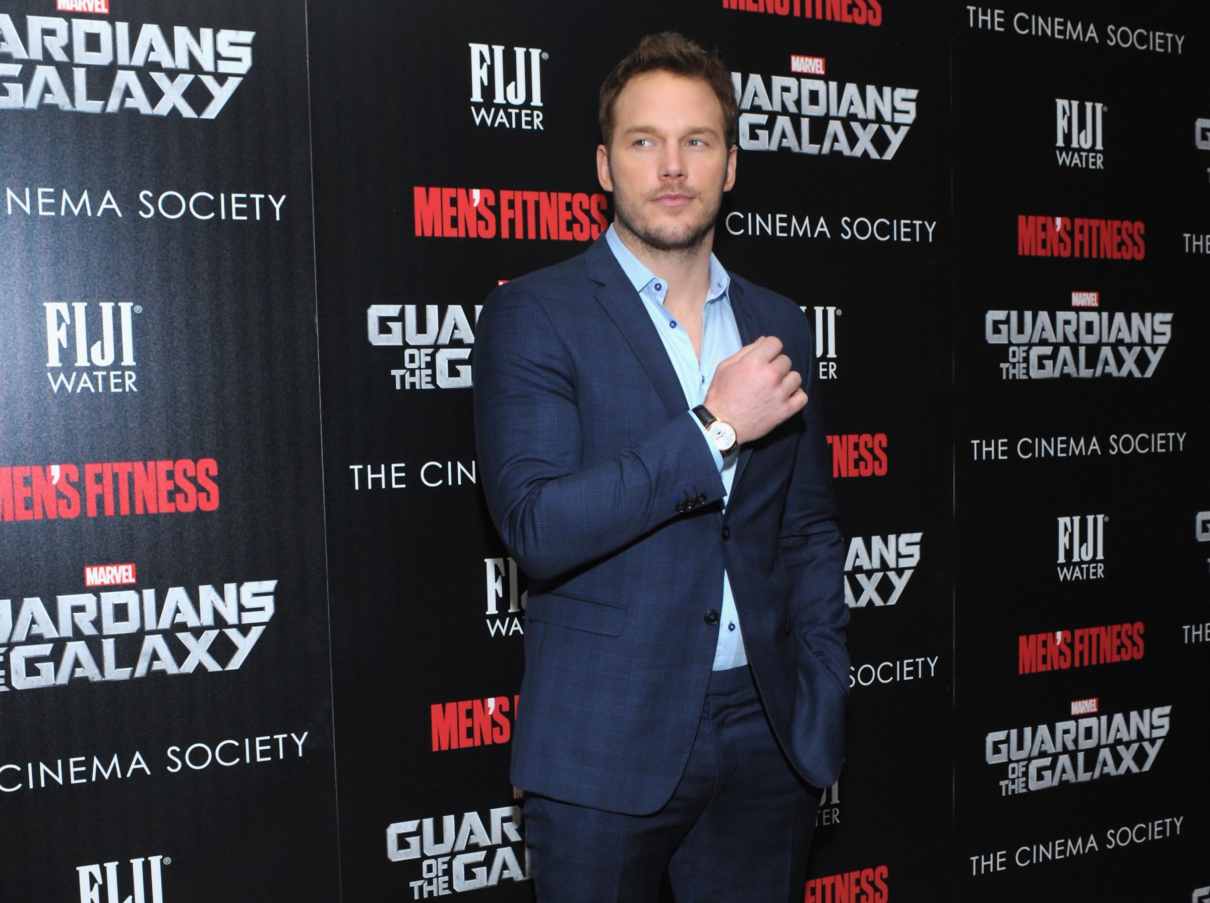 Chris Pratt on the red carpet for "Guardians of the Galaxy"
