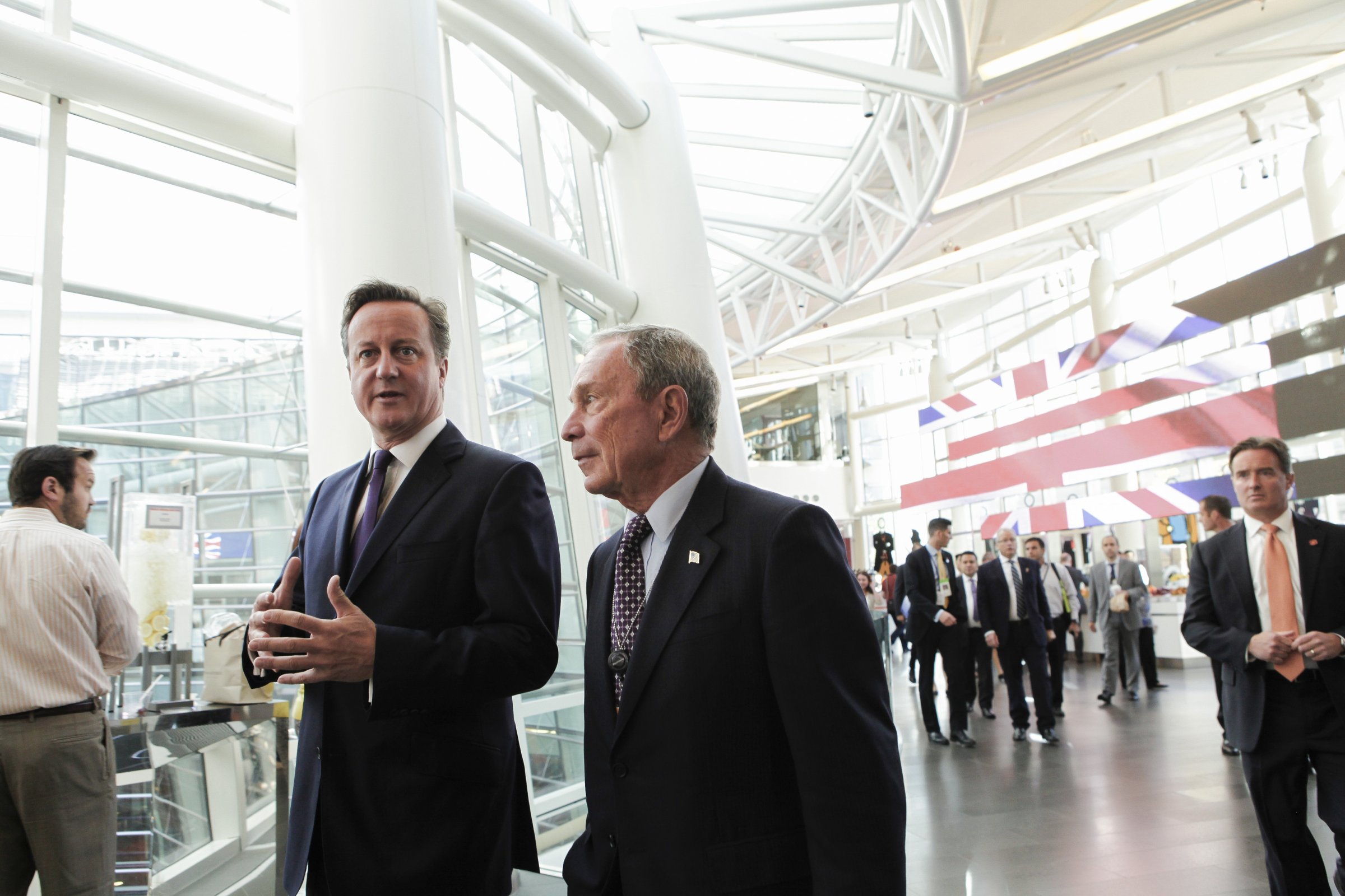 David Cameron Attends CEO Roundtable At Bloomberg LP Headquarters