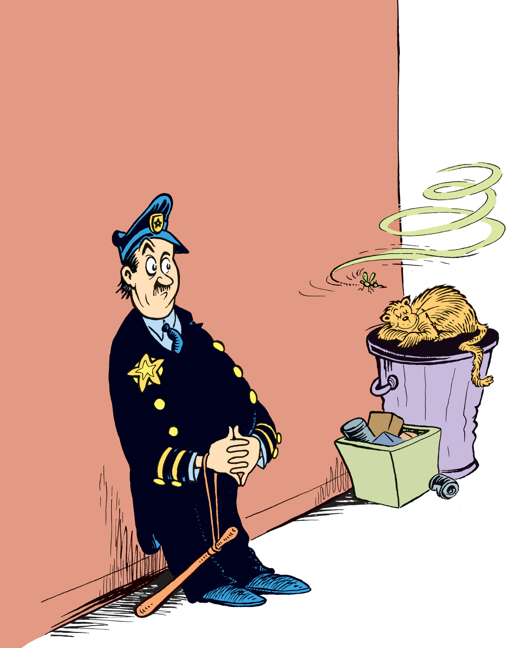 Officer Pat in an illustration from <i>Horton and the Kwuggerbug and More Lost Stories</i> by Dr. Seuss (Courtesy of Random House)