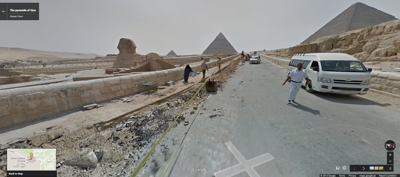The Great Sphinx and the Pyramids of Giza.