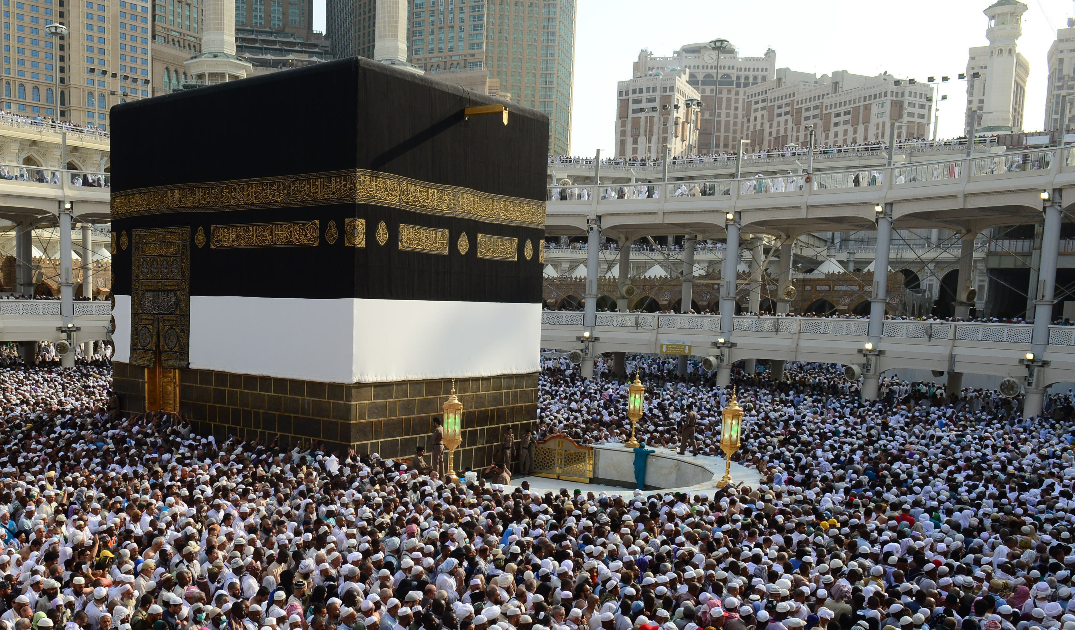 Muslim pilgrims from all around the world circle counterclockwise Islam's holiest shrine, the Kaaba, ahead of upcoming Eid Al-Adha (Feast of Sacrifice) at Masjid al-Haram (the Grand Mosque) in the Muslim holy city of Mecca, Saudi Arabia on September 30, 2014. (Anadolu Agency—Getty Images)