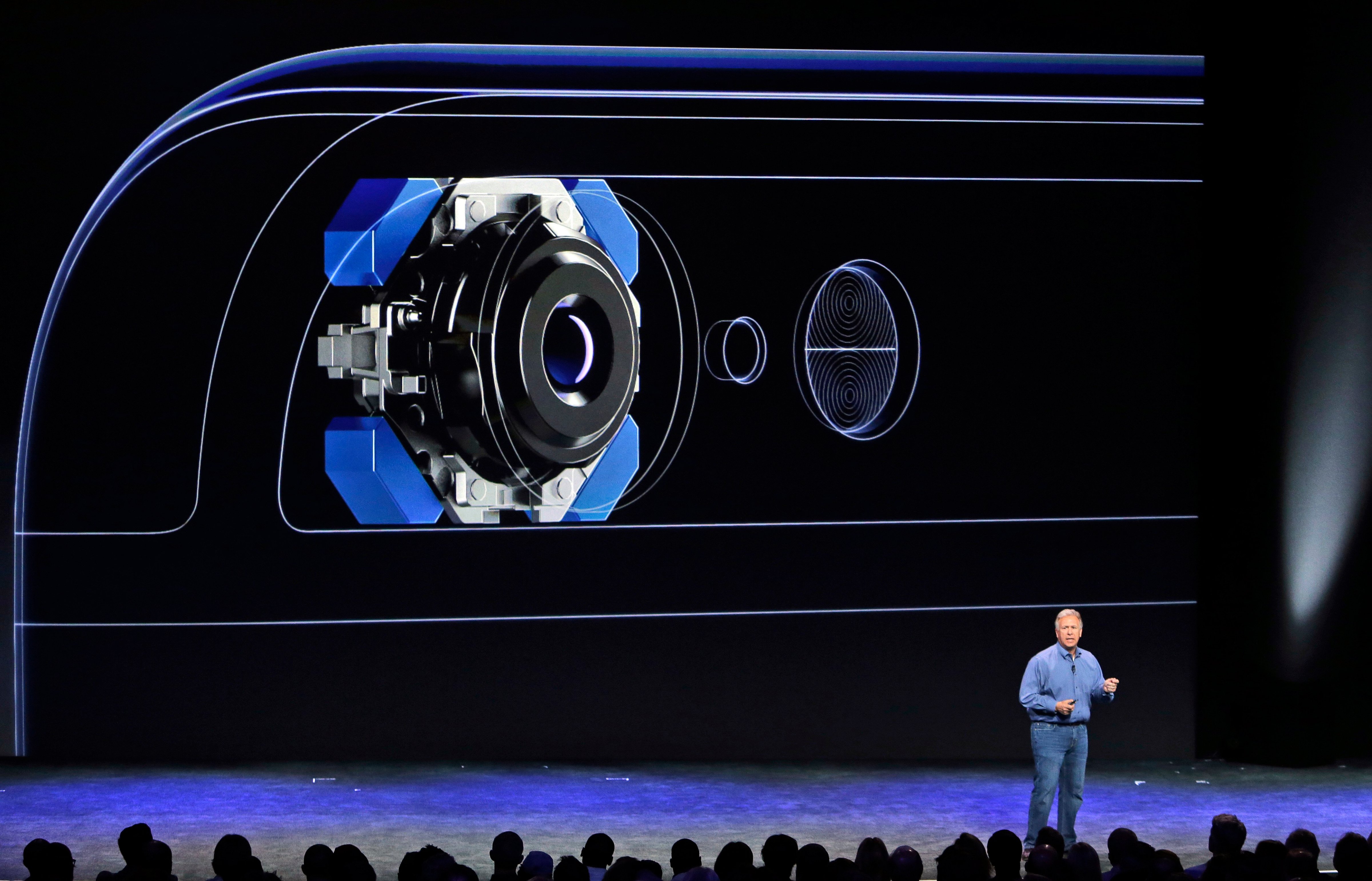 Phil Schiller, Apple's senior vice president of worldwide product marketing, discusses the camera features on the new iPhone 6 and iPhone 6 plus on Sept. 9, 2014, in Cupertino, Calif. (Marcio Jose Sanchez—AP)