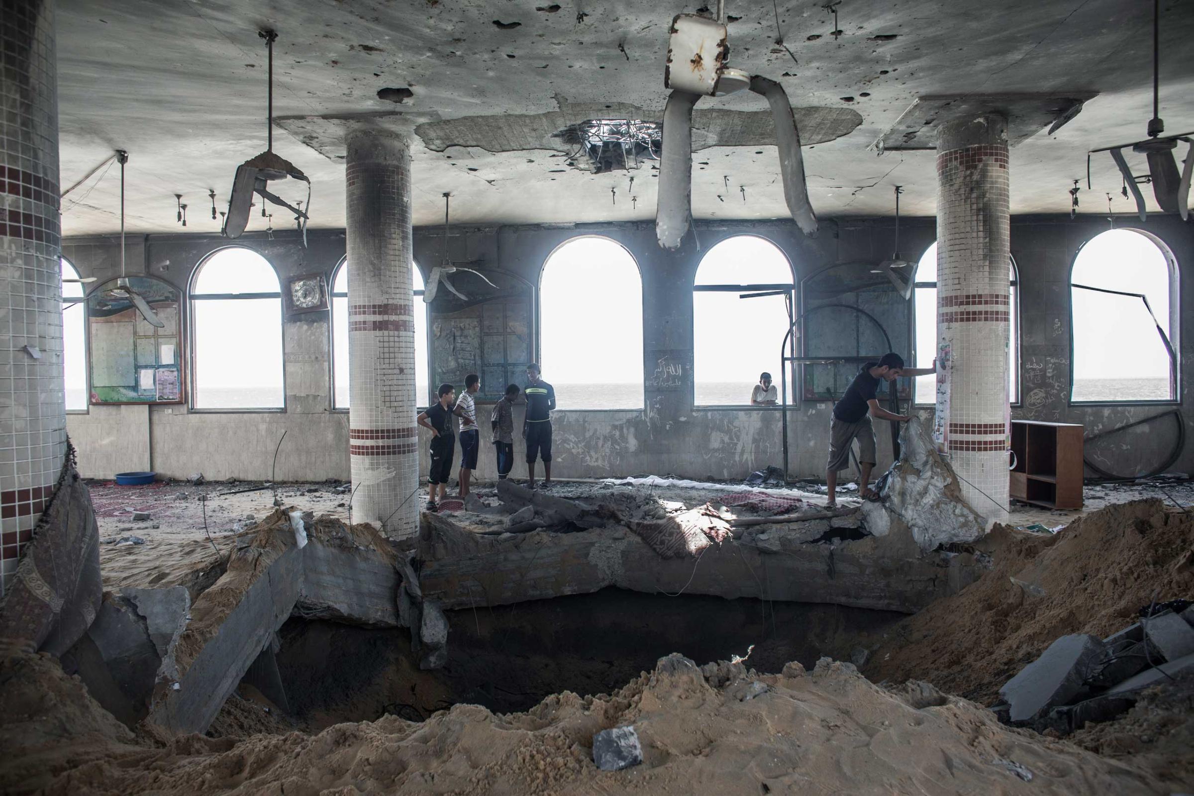 Destroyed mosque in Deir Al Balah