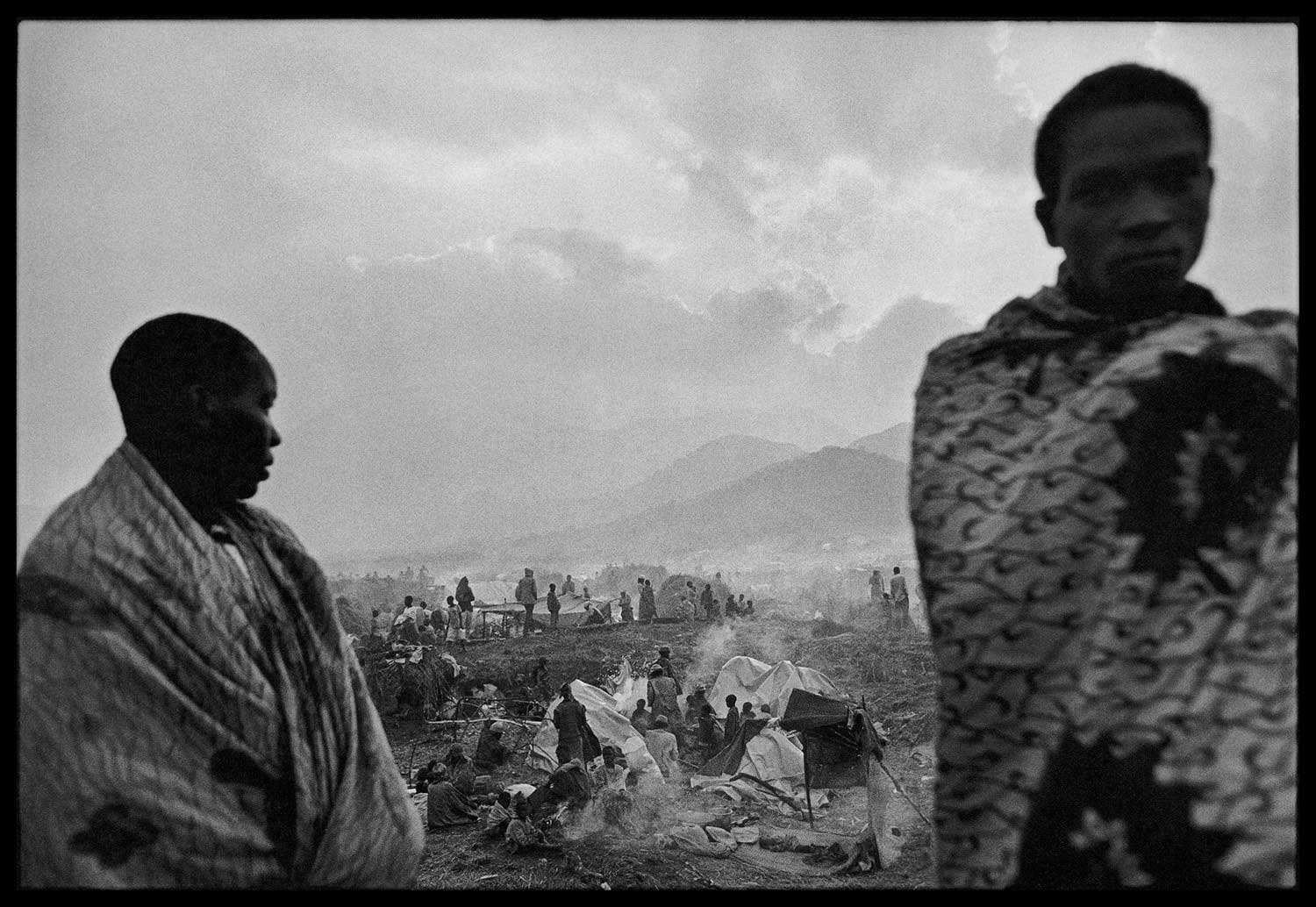 Hutus who fled into Zaire set up vast encampments in the plains below the volcanoes outside the town of Goma in 1994.