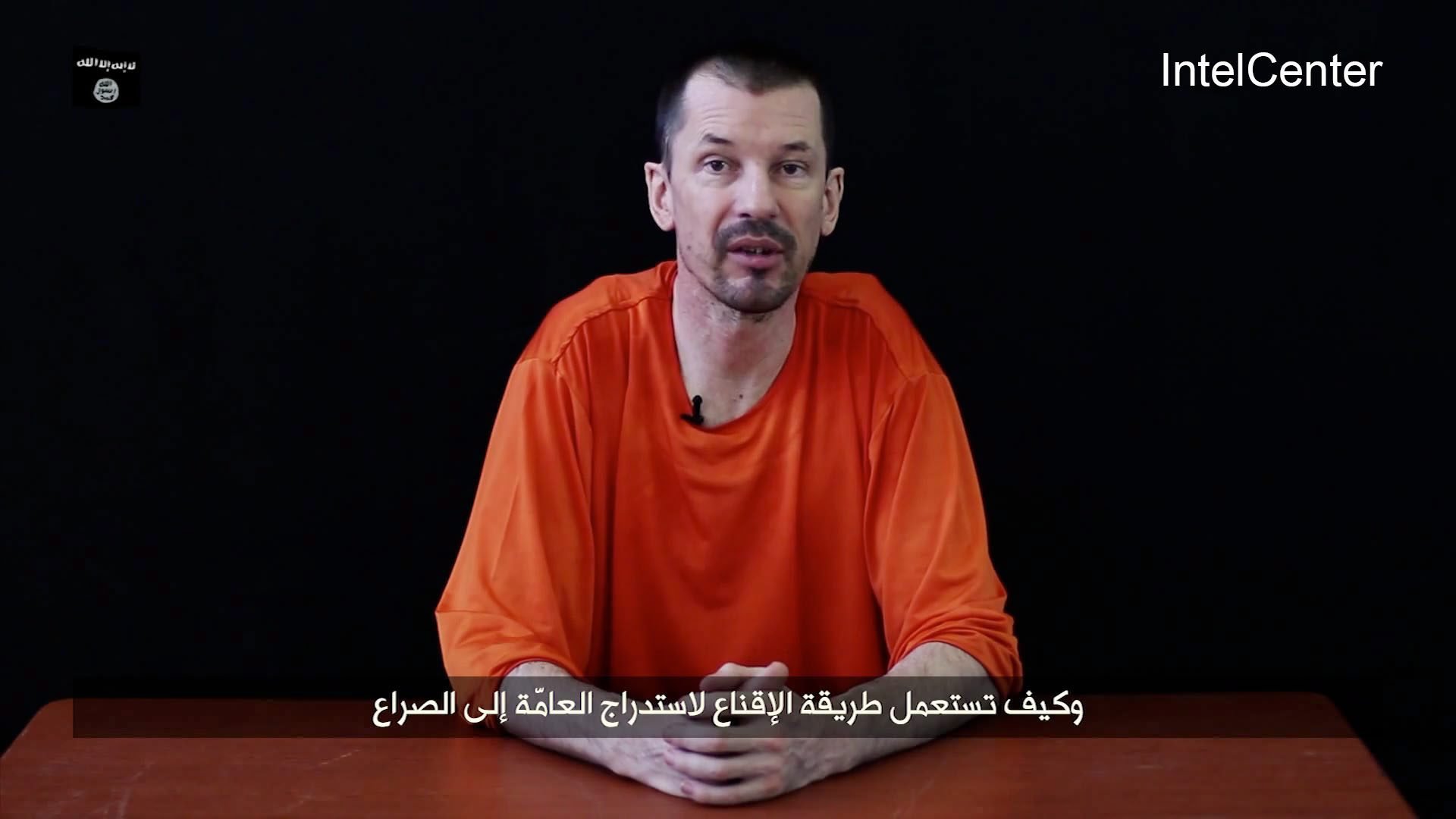 Screenshot shows British hostage John Cantlie held by Islamic State militants at an undisclosed location on Sept. 23, 2014.