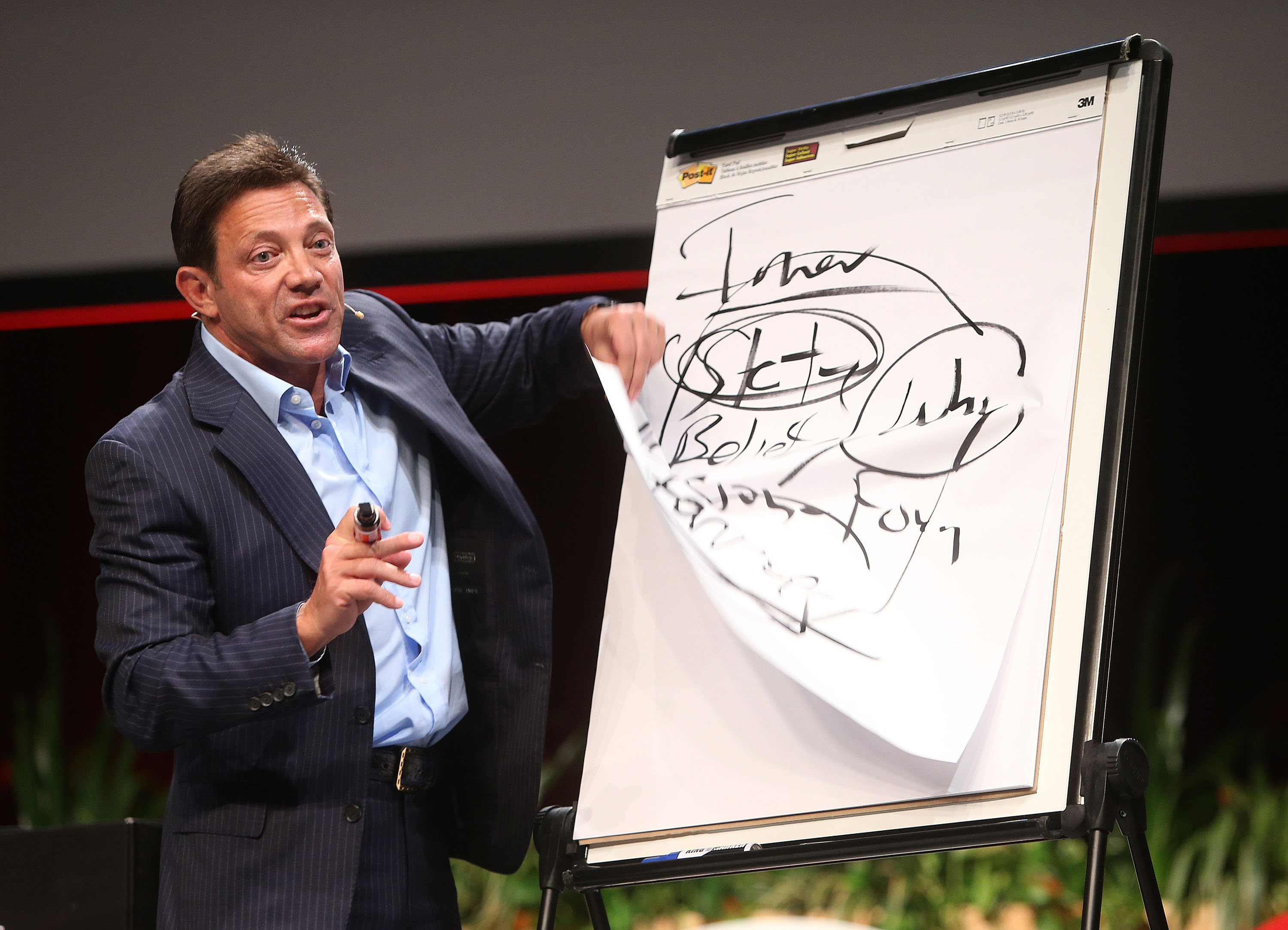 Motivational speaker Jordan Belfort speaks on 'The Art of Prospecting' at a real estate agents' conference at the Gold Coast Convention Centre on June 1, 2014 on the Gold Coast, Australia. (Newspix—Newspix via Getty Images)