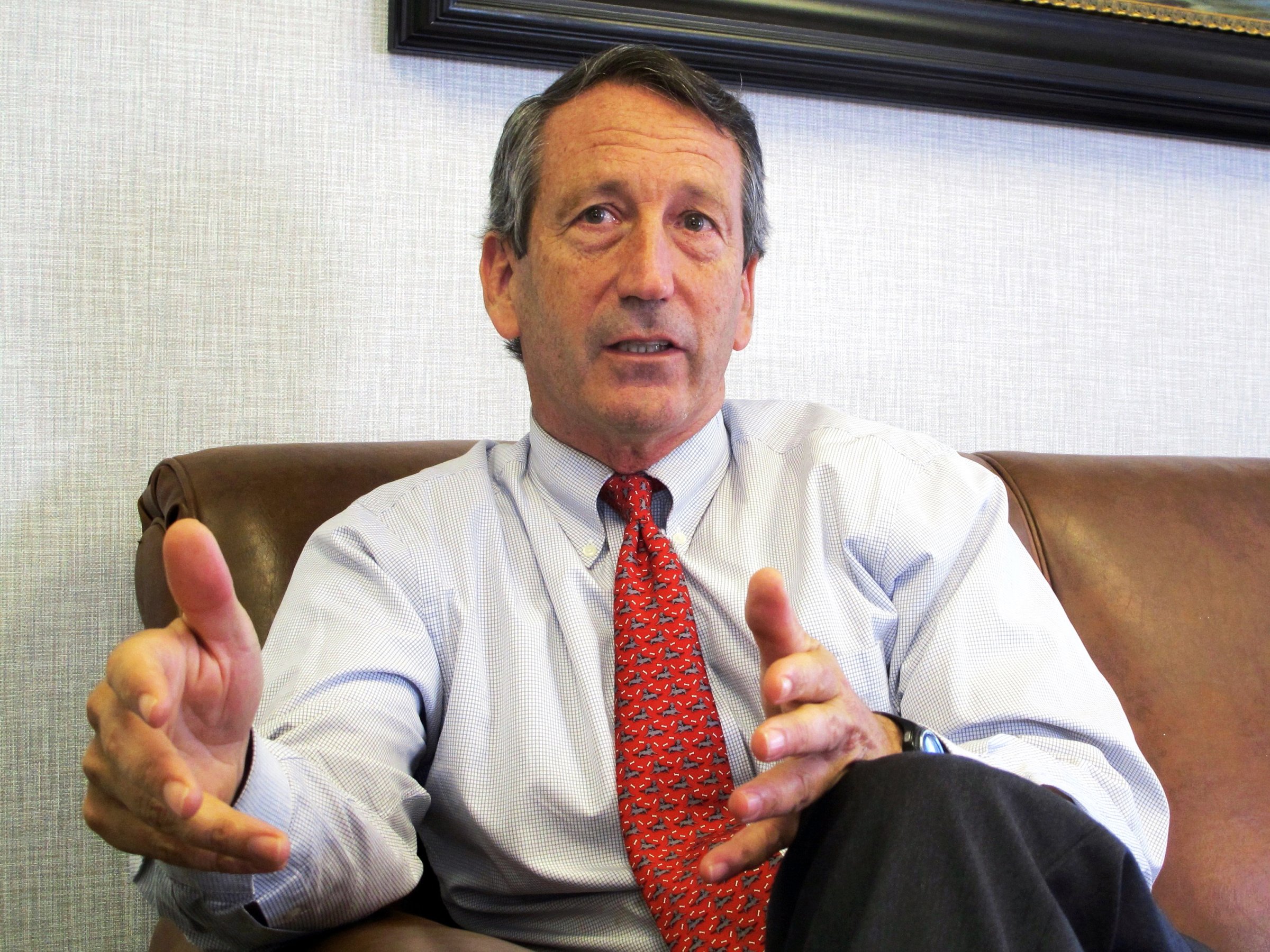 U.S. Rep. Mark Sanford, R-S.C., discusses his first months back in Congress during an Associated Press interview in his district office in Mount Pleasant, S.C. on Dec. 18, 2013.