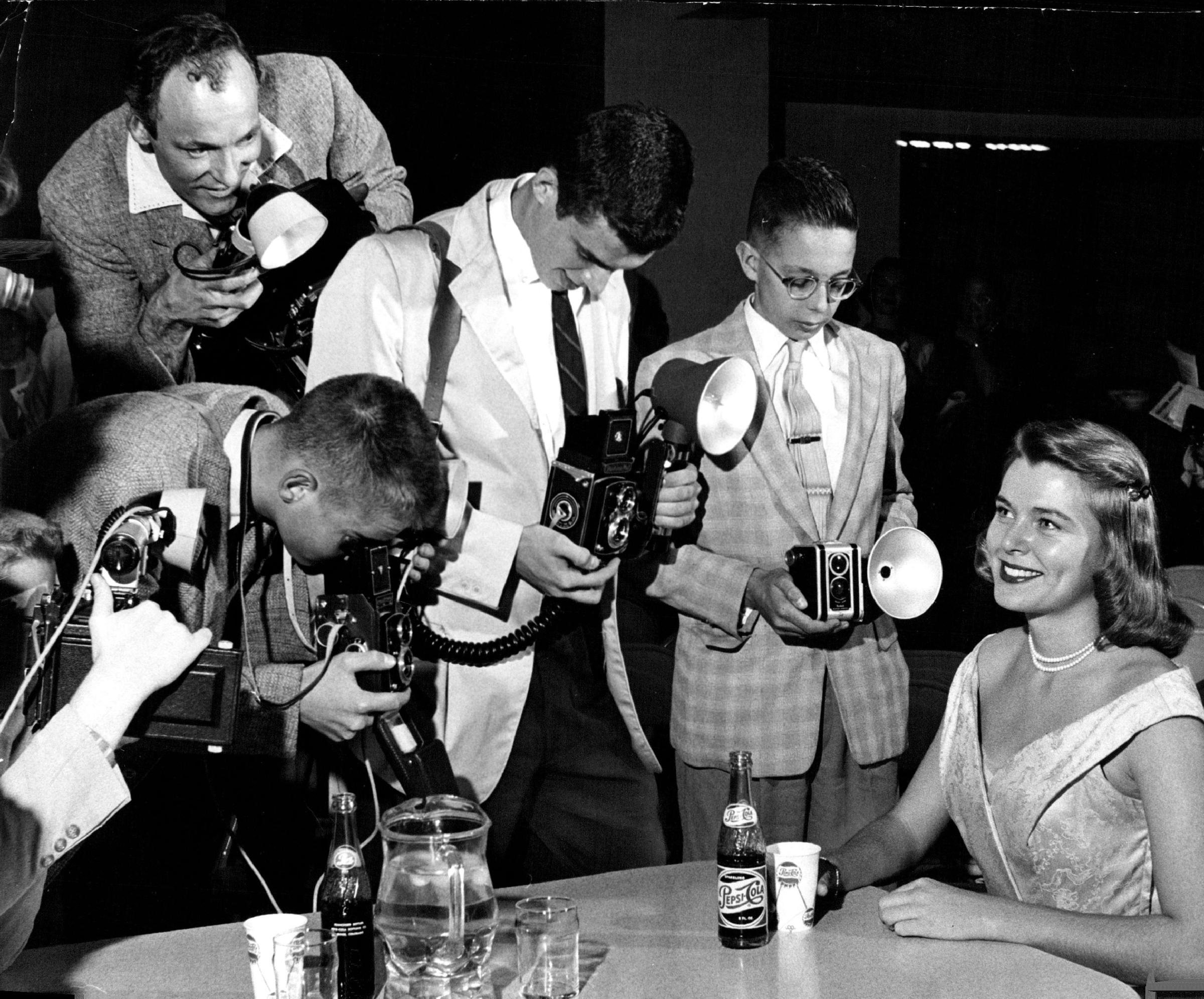 OCT 30 1957, OCT 31 1957; Young photographers got the chance of a lifetime when Miss America, Marily