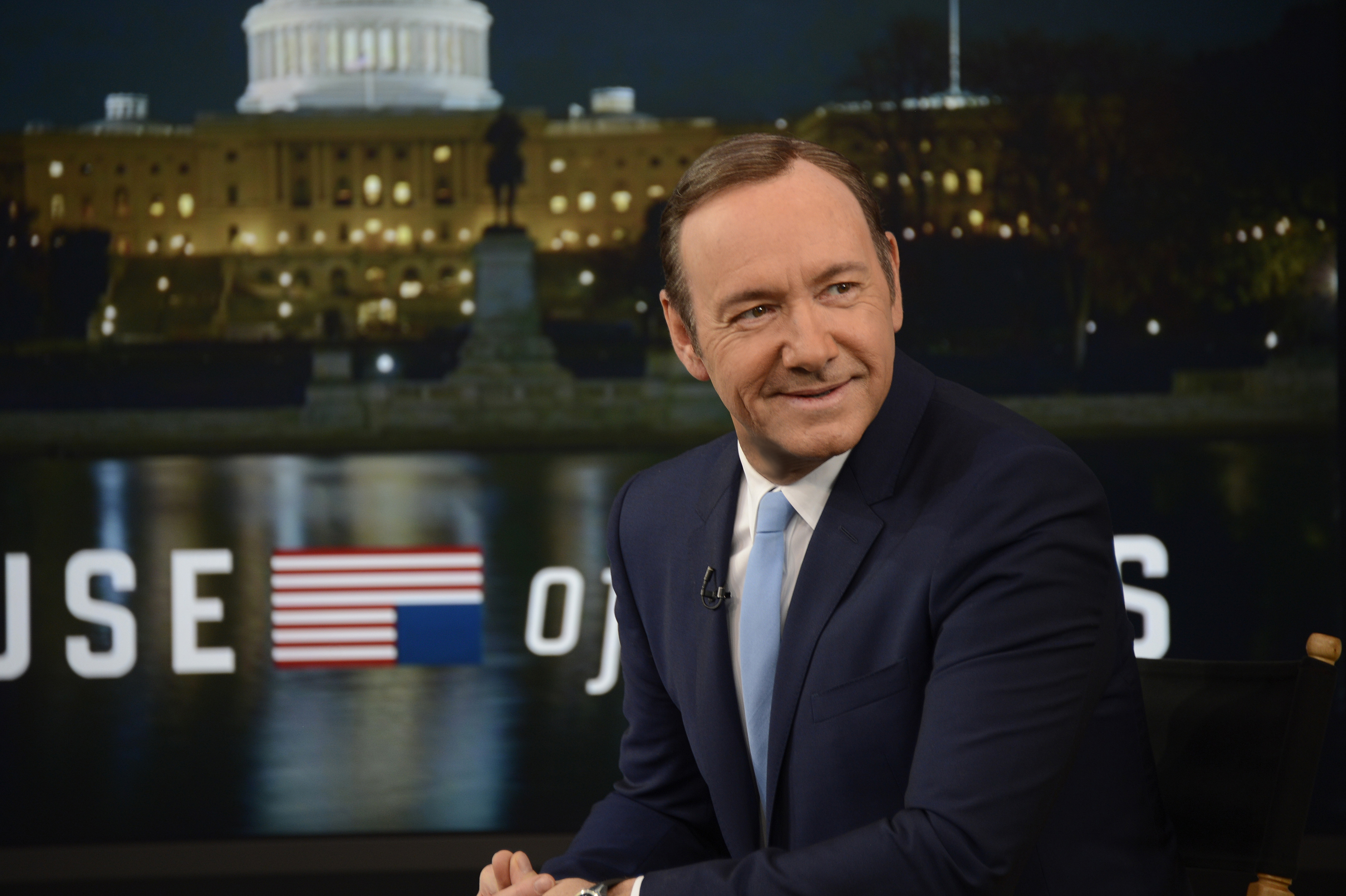 Kevin Spacey talks about the new season of "House of Cards" on <em>Good Morning America</em>, 2/18/14, airing on the ABC Television Network. (Ida Mae Astute&mdash;ABC via Getty Images)