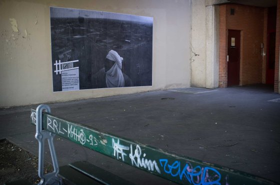 One of Pierre Terdjman's photographs on a Parisian wall