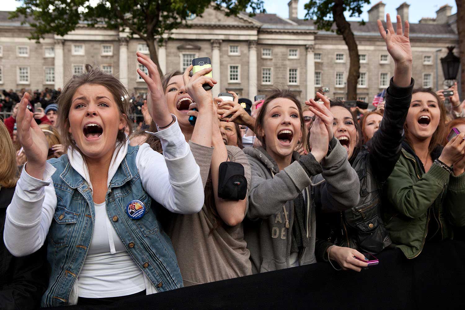 I can still hear these Irish girls screaming, 'Barack! Barack! Michelle! Michelle!' It reminded me of the old black and white video footage of American girls screaming at the Beatles in concert. These girls were cheering as the President and First Lady took the stage at the College Green in Dublin, Ireland, May 23, 2011.
