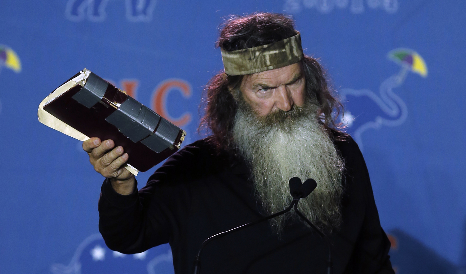 Phil Robertson addresses the Republican Leadership Conference in New Orleans, La. on Thursday, May 29, 2014. (Bill Haber — AP)