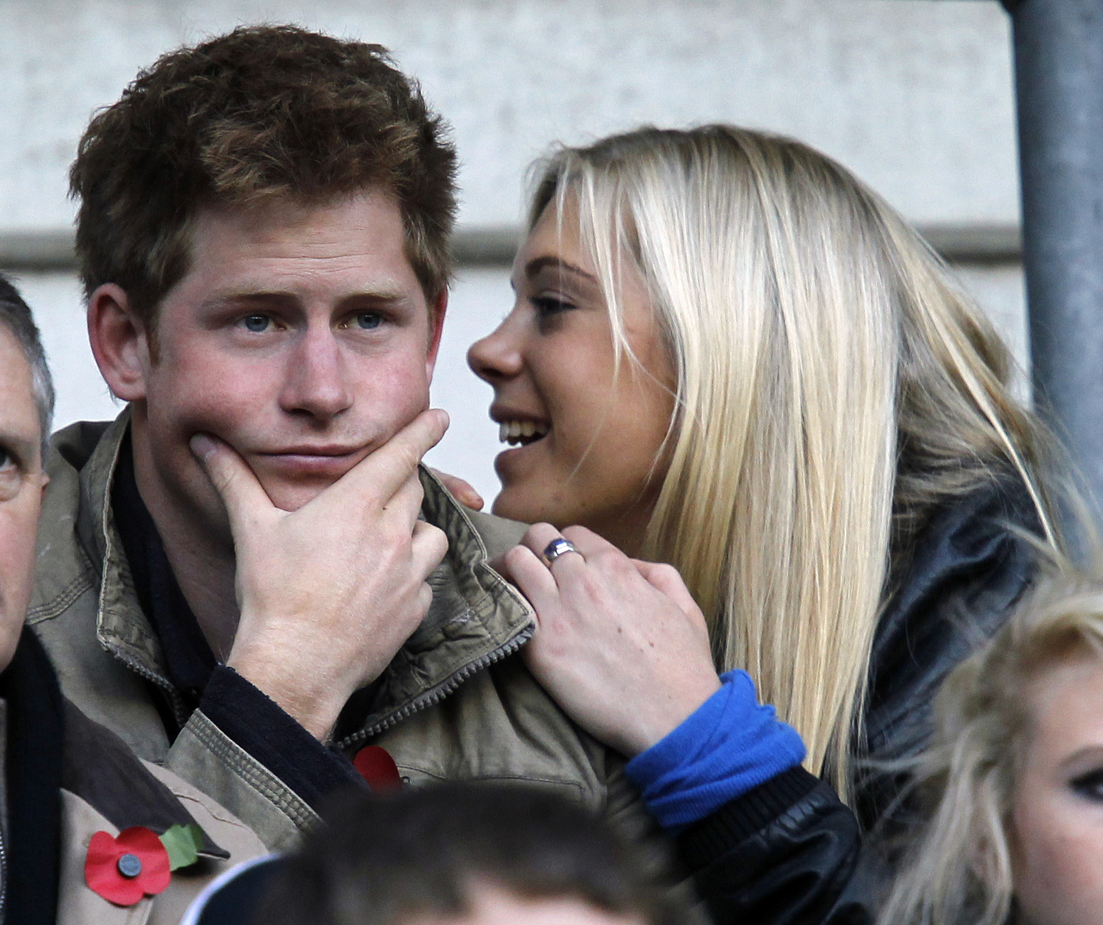 Prince Harry and Chelsy Davy attend the friendly international rugby union match between England and Australia in London