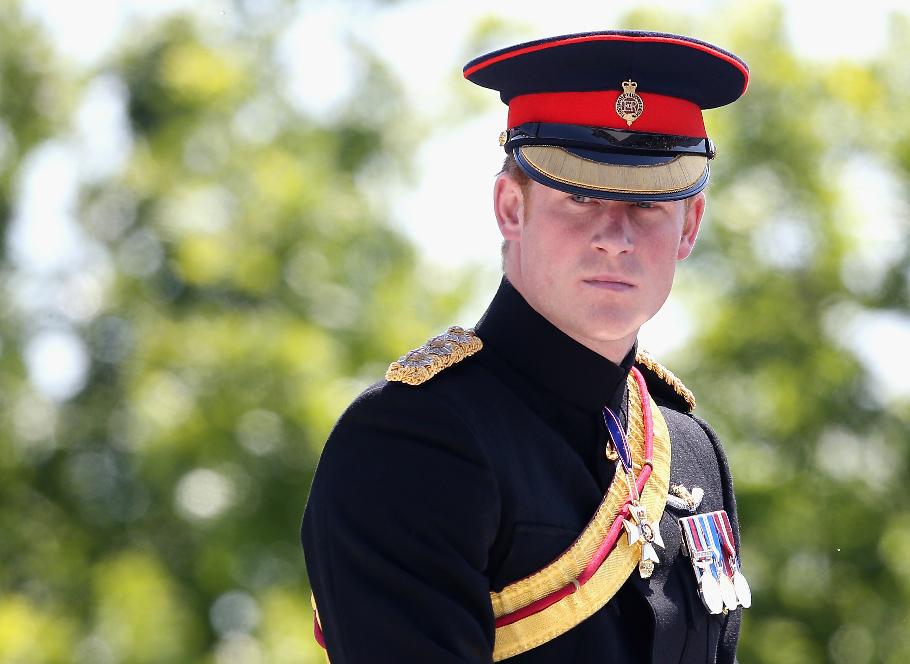 Prince Harry attends the unveiling of the Bastion Memorial at The National Memorial Arboretum on June 11, 2015 in Stafford, England.