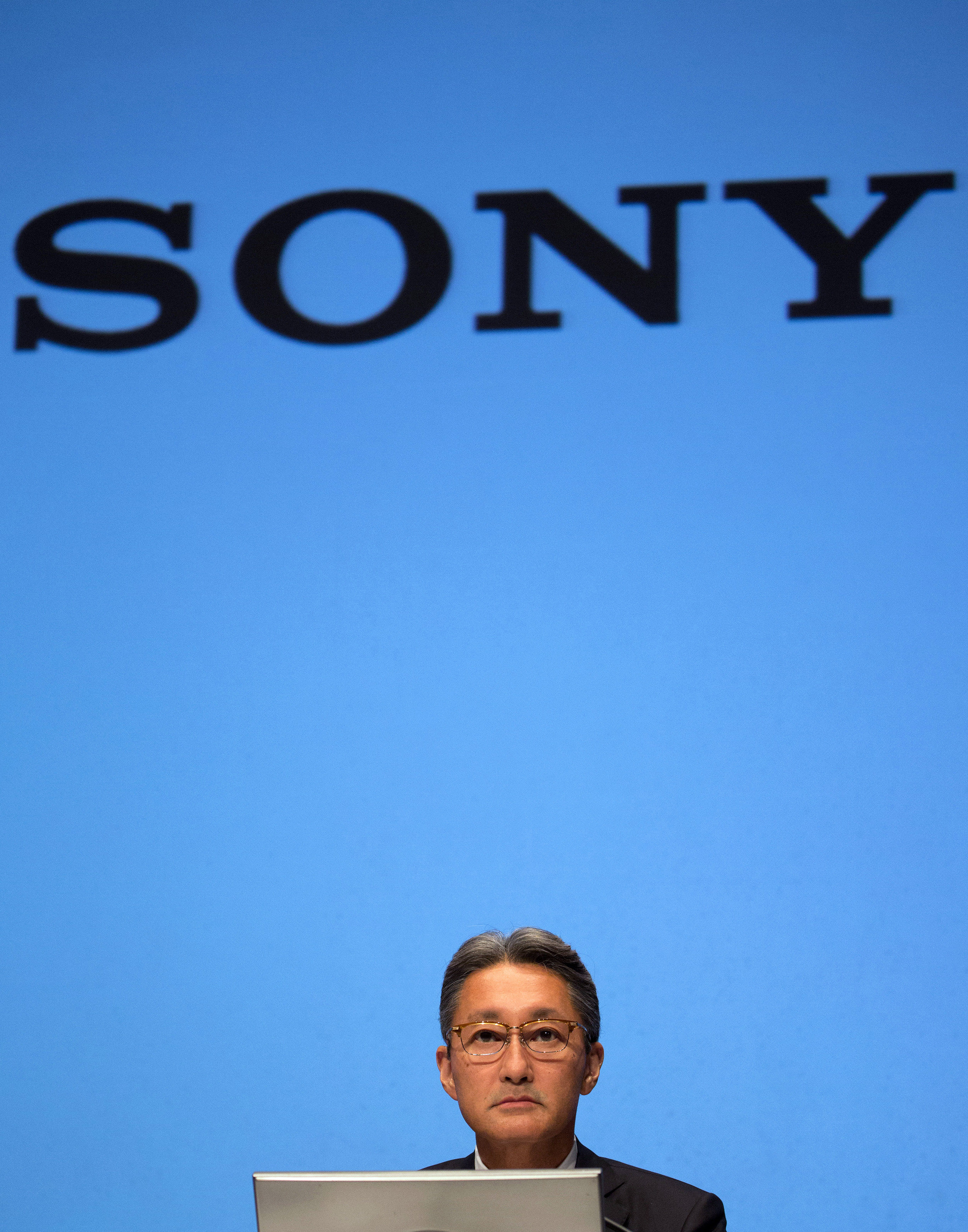 Kazuo Hirai, president and CEO of Sony Corp., attends a news conference in Tokyo, Japan, on Wednesday, Sept. 17, 2014. (Bloomberg via Getty Images)