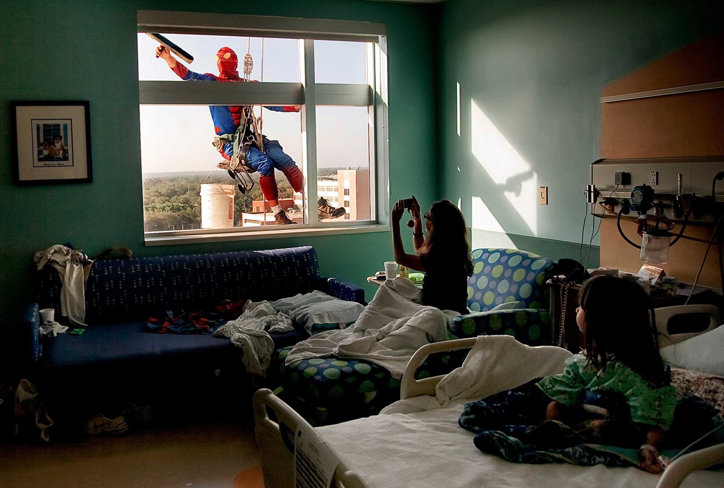 Spiderman Cleans the Windows