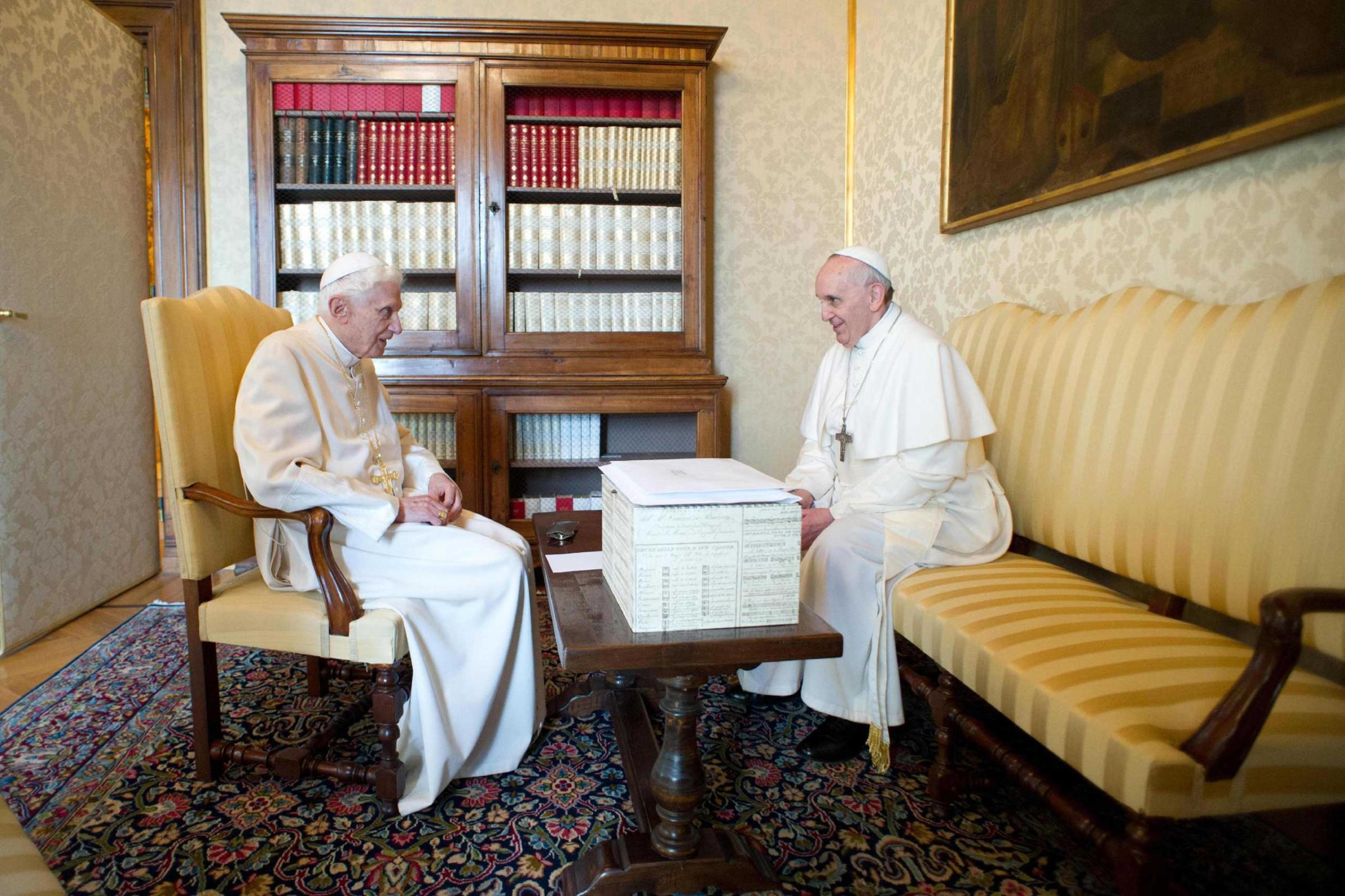 Pope Francis meets Benedict XVI