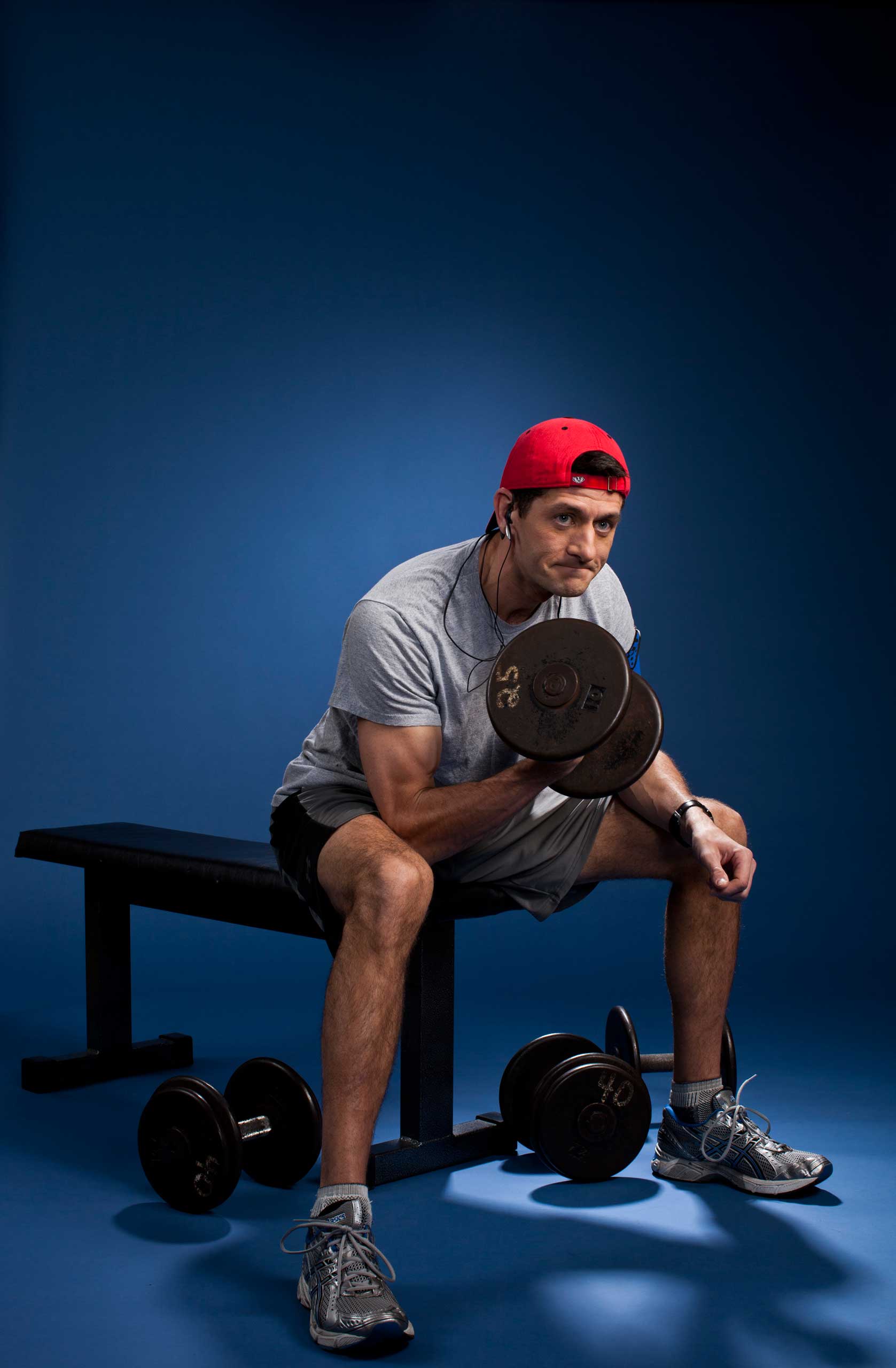 Republican vice-presidential candidate Paul Ryan was photographed demonstrating his workout technique at a gym in Janesville, Wis., for TIME in December 2011. This photo is featured in the Oct. 22, 2012, issue of TIME