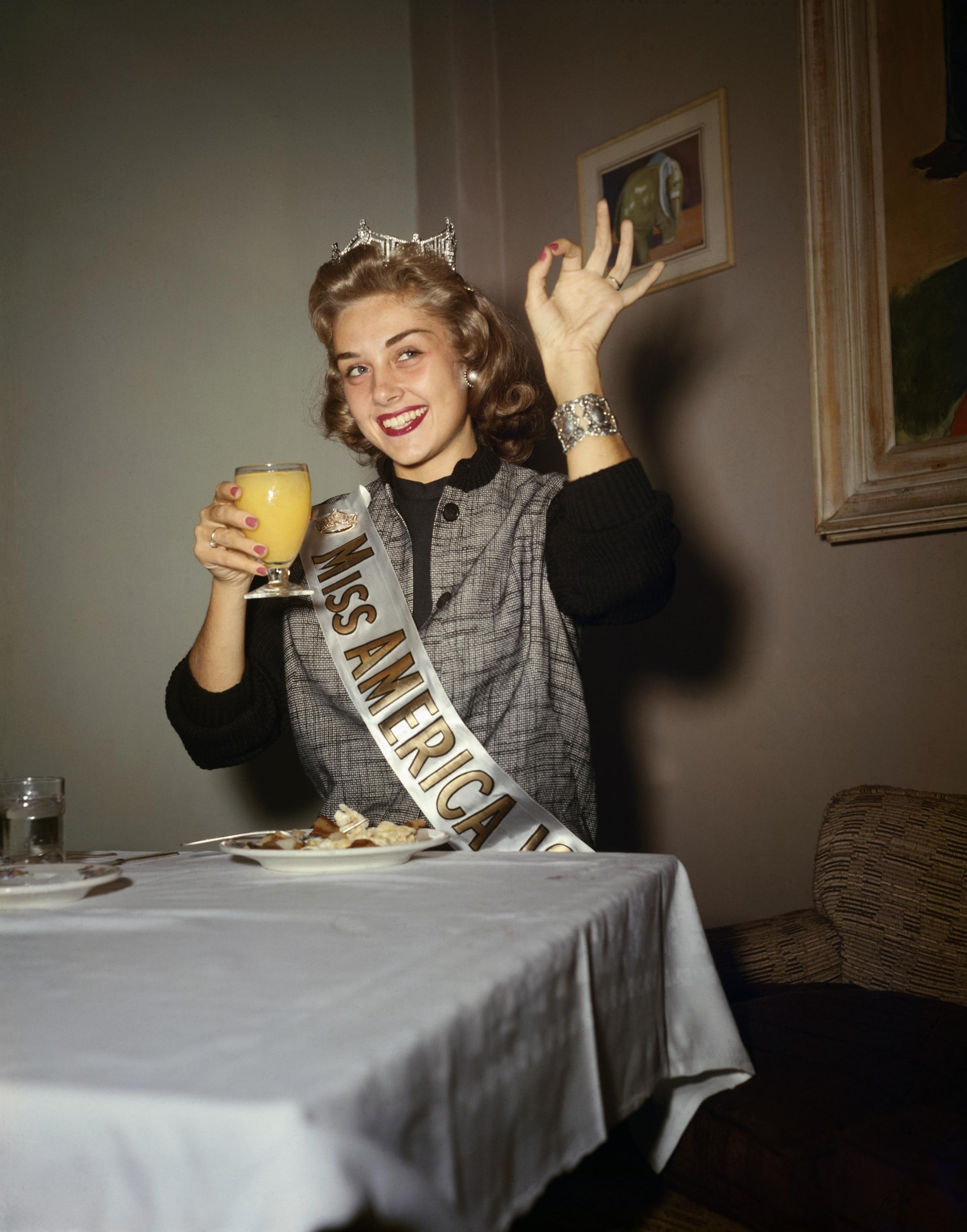 Mary Ann McKnight with Glass of Orange Juice