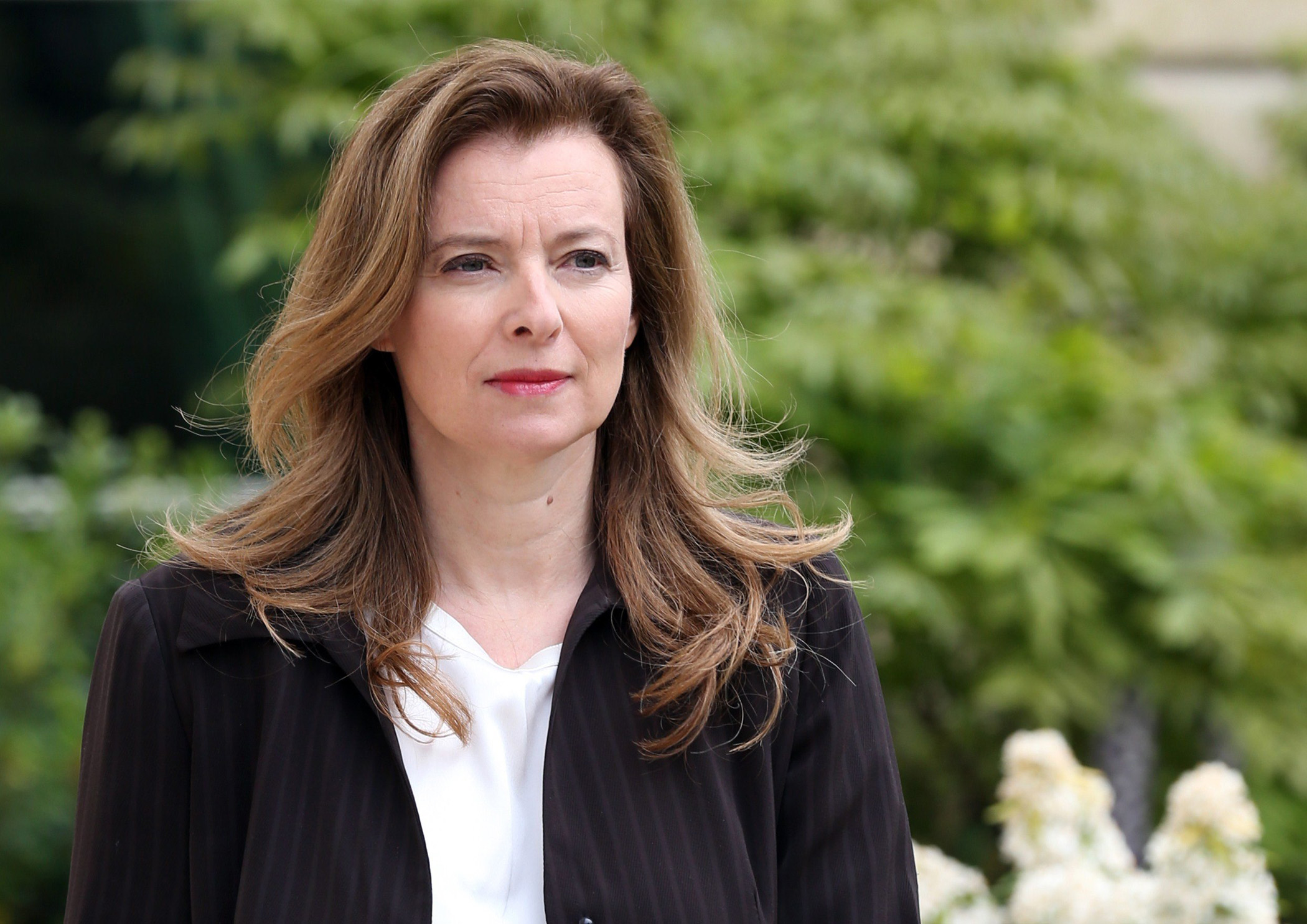 Valerie Trierweiler in the gardens at the Elysee presidential palace in Paris in 2013.