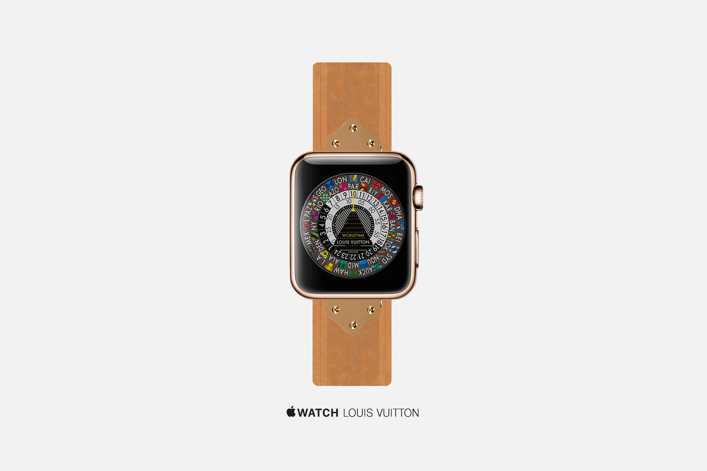 An artist's concept of an Apple Watch by Louis Vuitton.