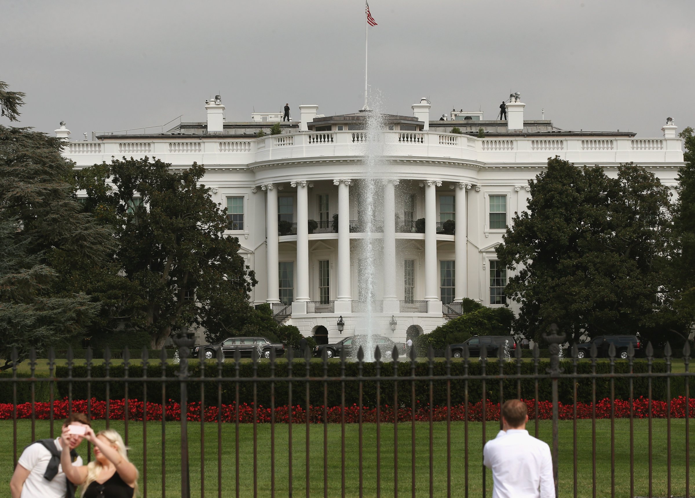 Tourists visit the south side of the White House on Sept. 30, 2014 in Washington.
